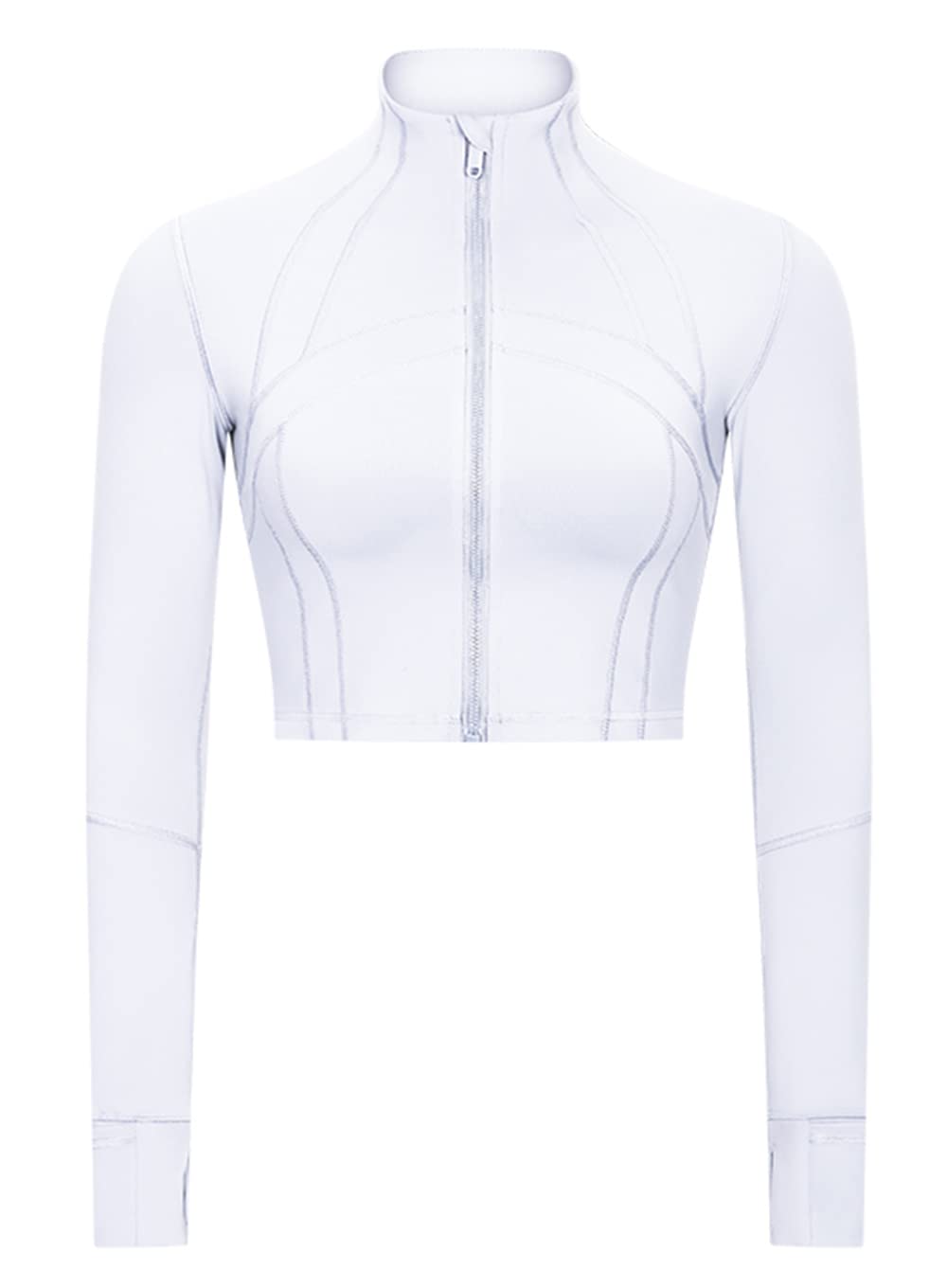 KTILG Women's Lightweight Zip-Up Workout Jacket with Thumb Holes - Breathable Running Jacket for Yoga, Gym & Outdoor Sports | Perfect for Jogging, Fitness Training & Active Lifestyle