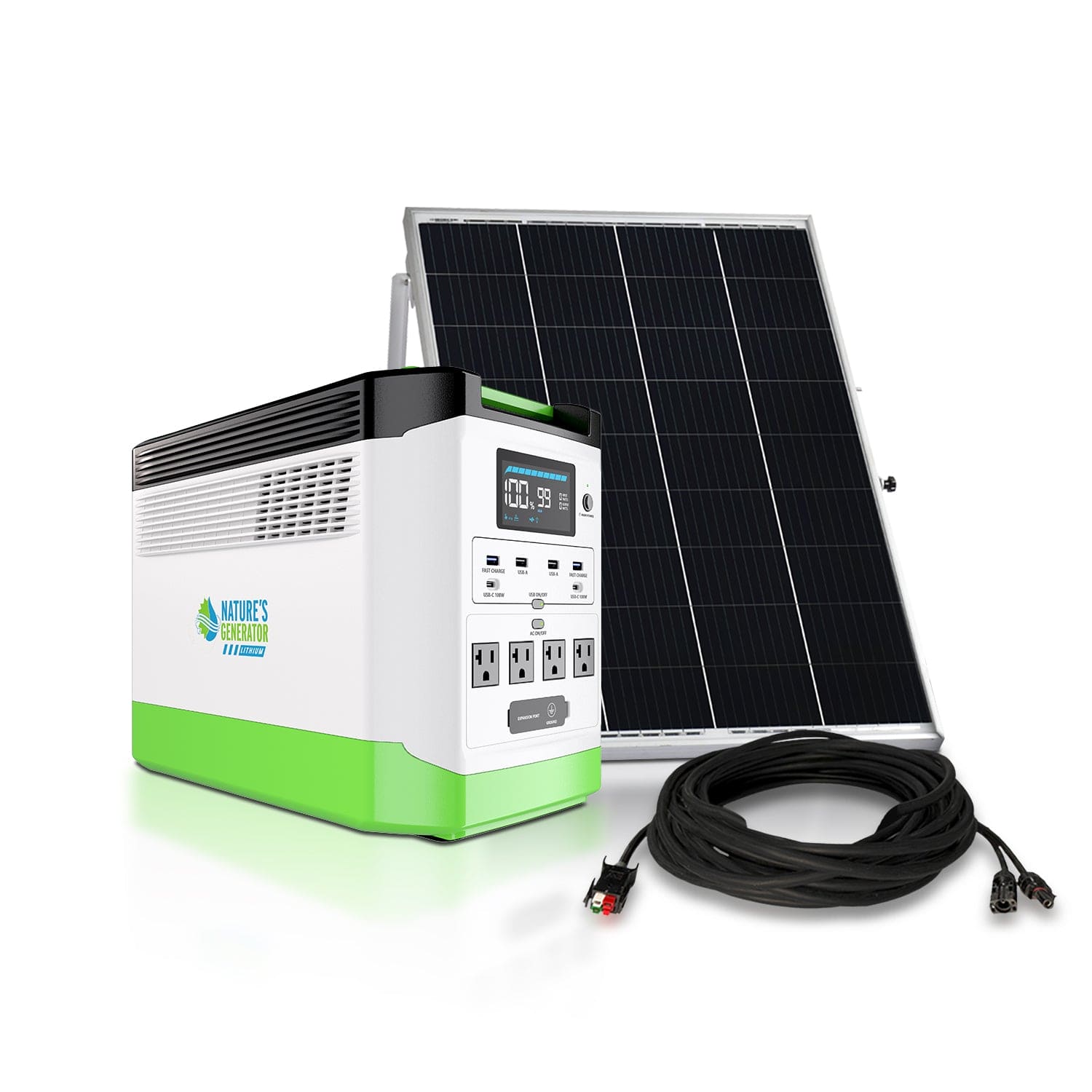Nature's Generator Lithium 1800 Solar Power Station - Portable Solar Generator for Camping, RV Trips & Emergency Power Backup