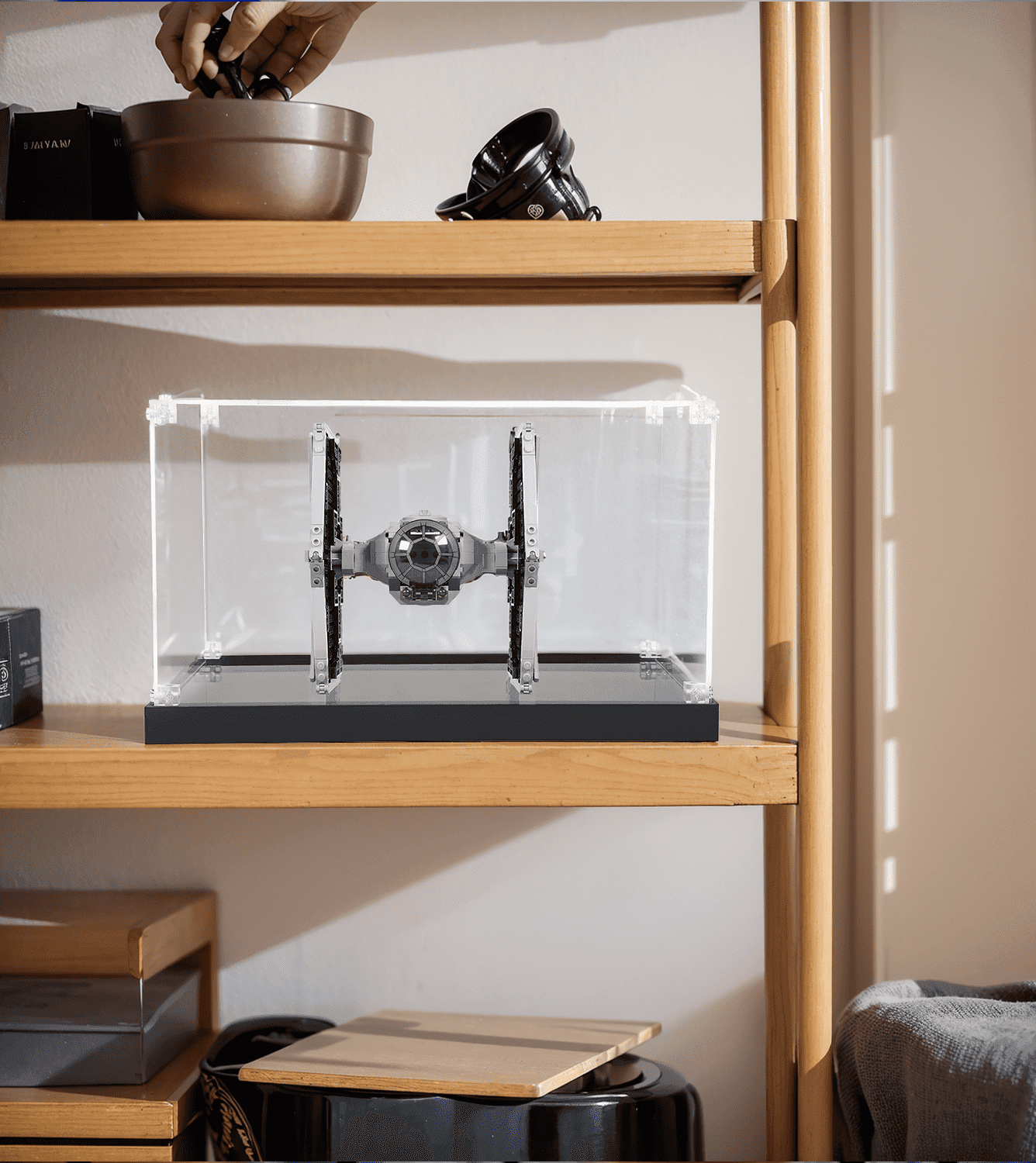 LEGO Iron Man Bust Imperial Tie Fighter 75300 Display Case - Premium Acrylic Showcase for Collectible LEGO Sets | Perfect for Home Decor, Office Display & Gift Giving