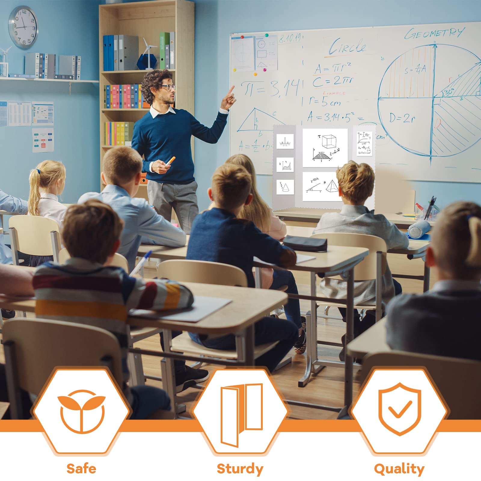 50-Pack White Trifold Poster Boards 14x22 Inch - Bulk Tri-fold Display Boards for School Science Projects, Business Presentations, Workshops & Exhibitions - Durable Presentation Supplies for Students & Professionals