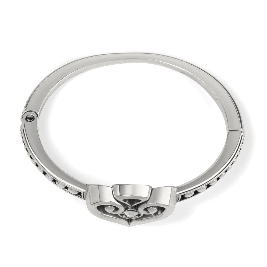 Alcazar Heart Glint Hinged Bangle Bracelet for Women - Elegant Gold/Silver Jewelry Gift for Valentine's Day, Anniversary & Special Occasions