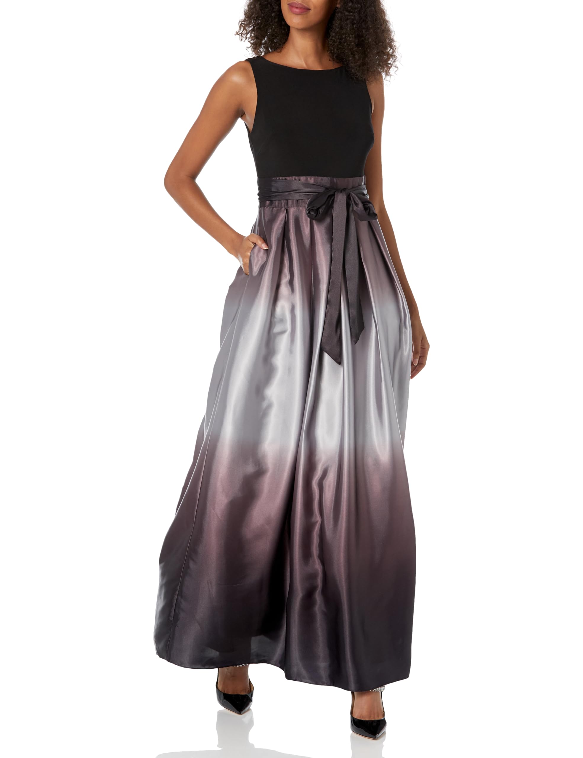 Elegant Satin Mother of The Bride Dress with Pockets - Women's Formal Party Gown for Weddings & Special Occasions (Petite & Regular Sizes) | S.L. Fashions
