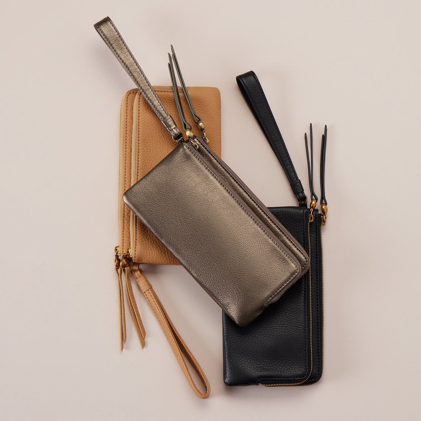 Premium Pebbled Leather Dayton Wristlet Wallet - Sandstorm Color | Stylish & Compact Wristlet for Women | Perfect for Everyday Use, Travel & Night Out