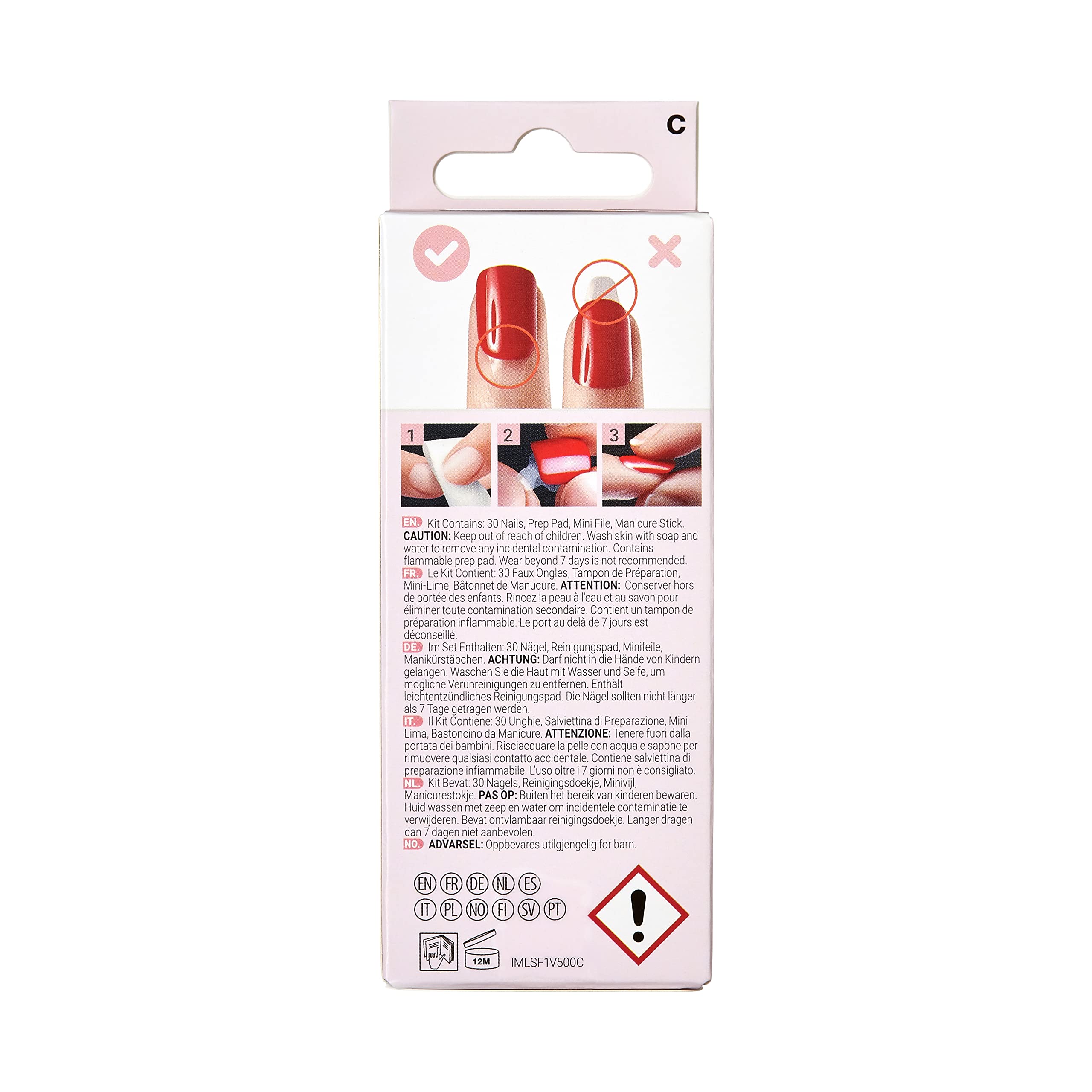 KISS LoveShackFancy x imPRESS Press-On Nails Limited Edition - Sunkissed Peach Short Square Fake Nails Kit with Prep Pad, Nail File & Cuticle Stick (30 Nails) | Perfect for Weddings, Parties & Everyday Glam