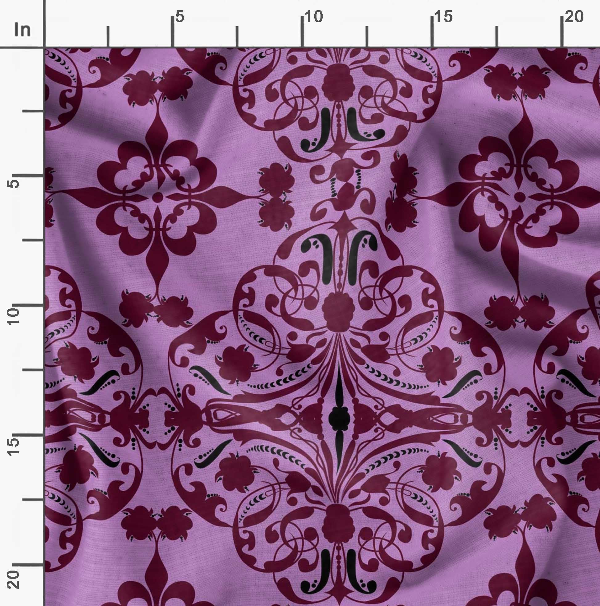 Soimoi Moss Georgette Brown Fabric by The Yard - 42 Inch Wide Moroccan Damask Print Fabric - Exotic Vibrant Patterns for Fashion Dresses, Curtains & Home Decor - Soft Flowy Material for DIY Sewing Projects