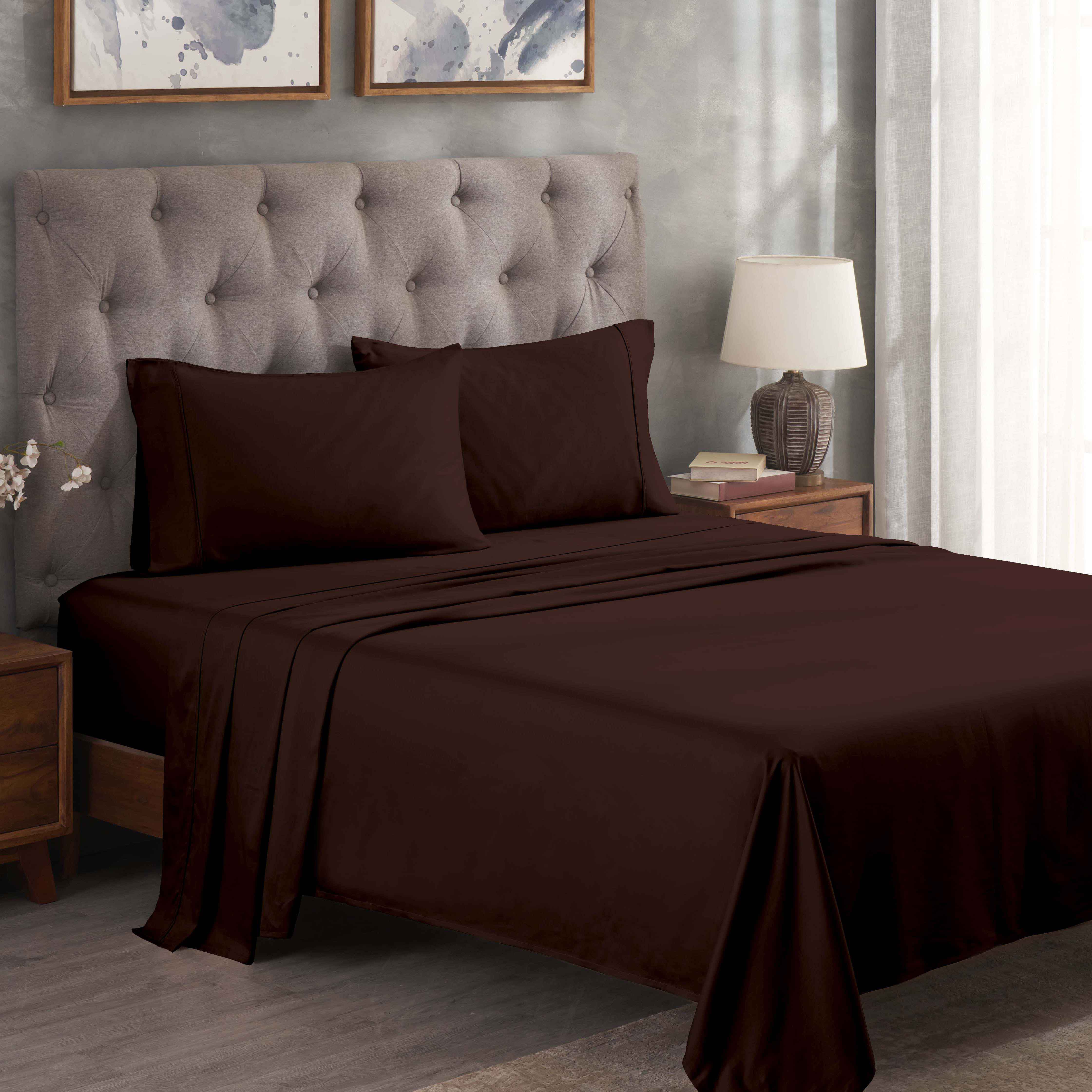Premium 300 Thread Count Egyptian Cotton Bed Sheet Set - Soft, Breathable & Durable for Ultimate Comfort - Perfect for Luxury Bedrooms & Hotels
