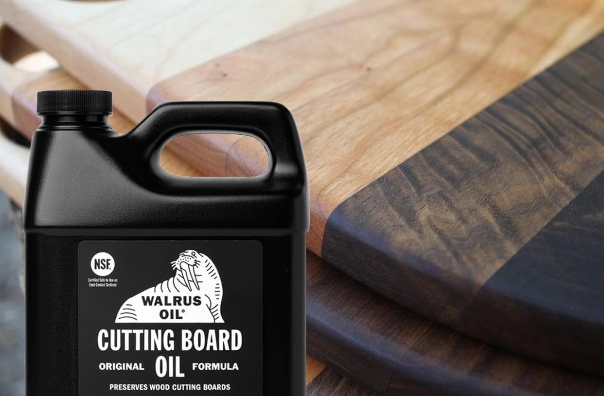 Premium WALRUS OIL - Food-Safe Cutting Board Oil & Wood Butcher Block Conditioner, 128 oz (1 Gallon) Jug - Natural Wood Finish & Protection for Kitchen Countertops, Charcuterie Boards & Wooden Utensils