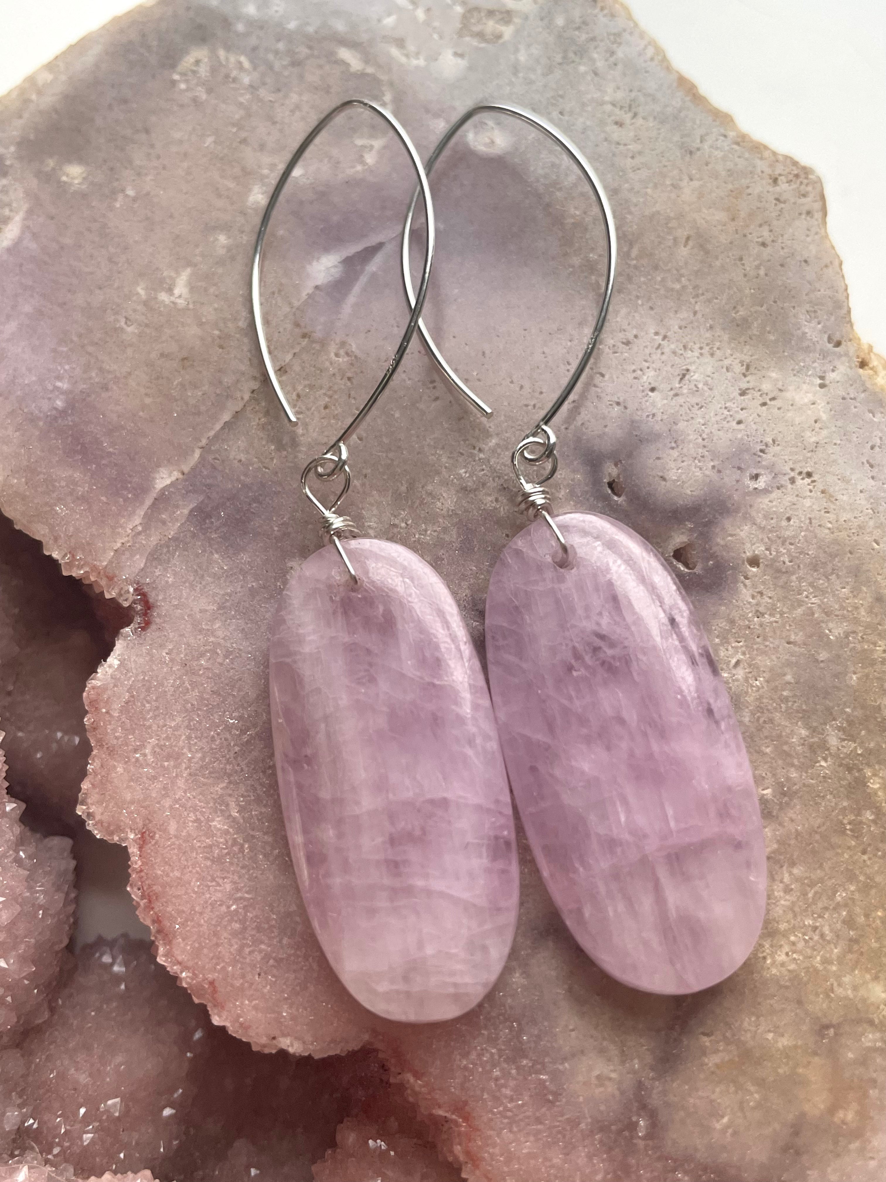 Stunning Kunzite Statement Earrings in Sterling Silver | Elegant Jewelry for Women | Perfect for Weddings, Parties & Special Occasions