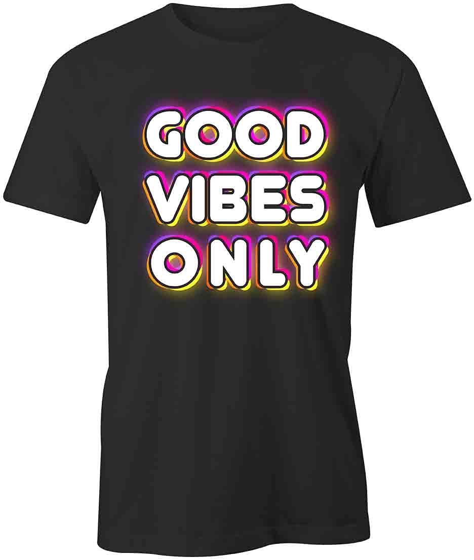 Good Vibes Only Graphic T-Shirt | Black Printed Cotton Tee for Men & Women | Casual Wear, Music Festivals, Street Style