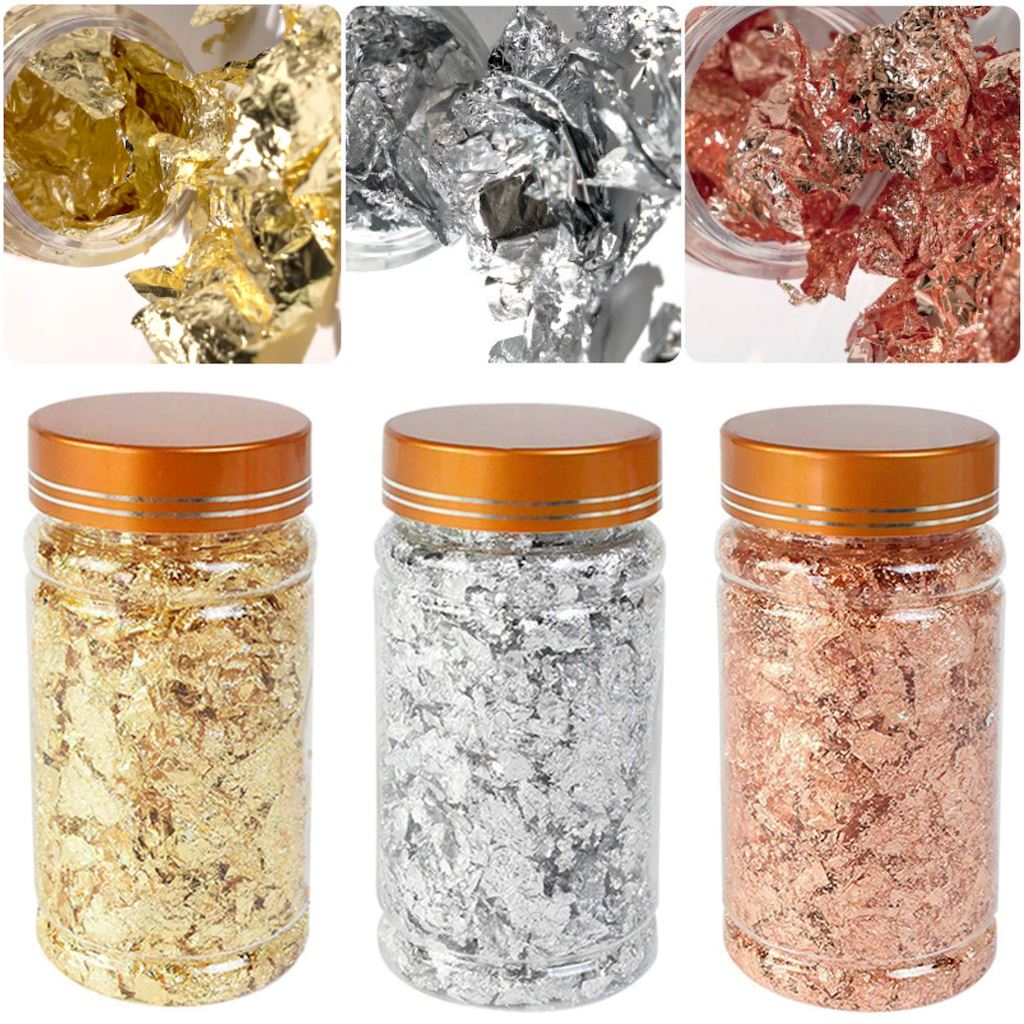 Premium Leaf Foil Nail Art Kit - Large 30g Jar with Metallic Foil Sheets for Stunning Nail Designs | Perfect for DIY Manicures, Salon Professionals & Nail Art Enthusiasts