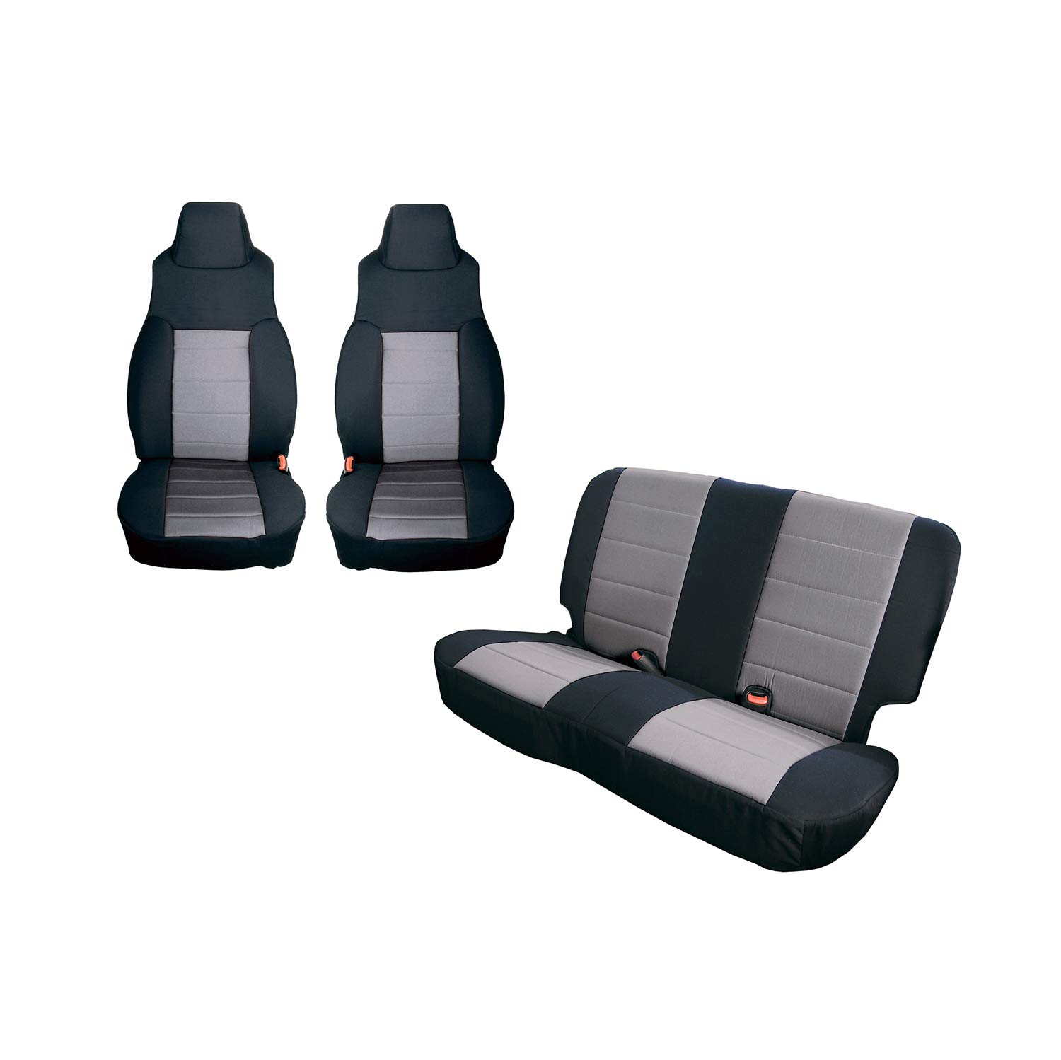Rugged Ridge Black/Gray Seat Cover Kit 13292.09 for 1997-2002 Jeep Wrangler TJ - Durable Protection for Off-Road Adventures & Daily Driving
