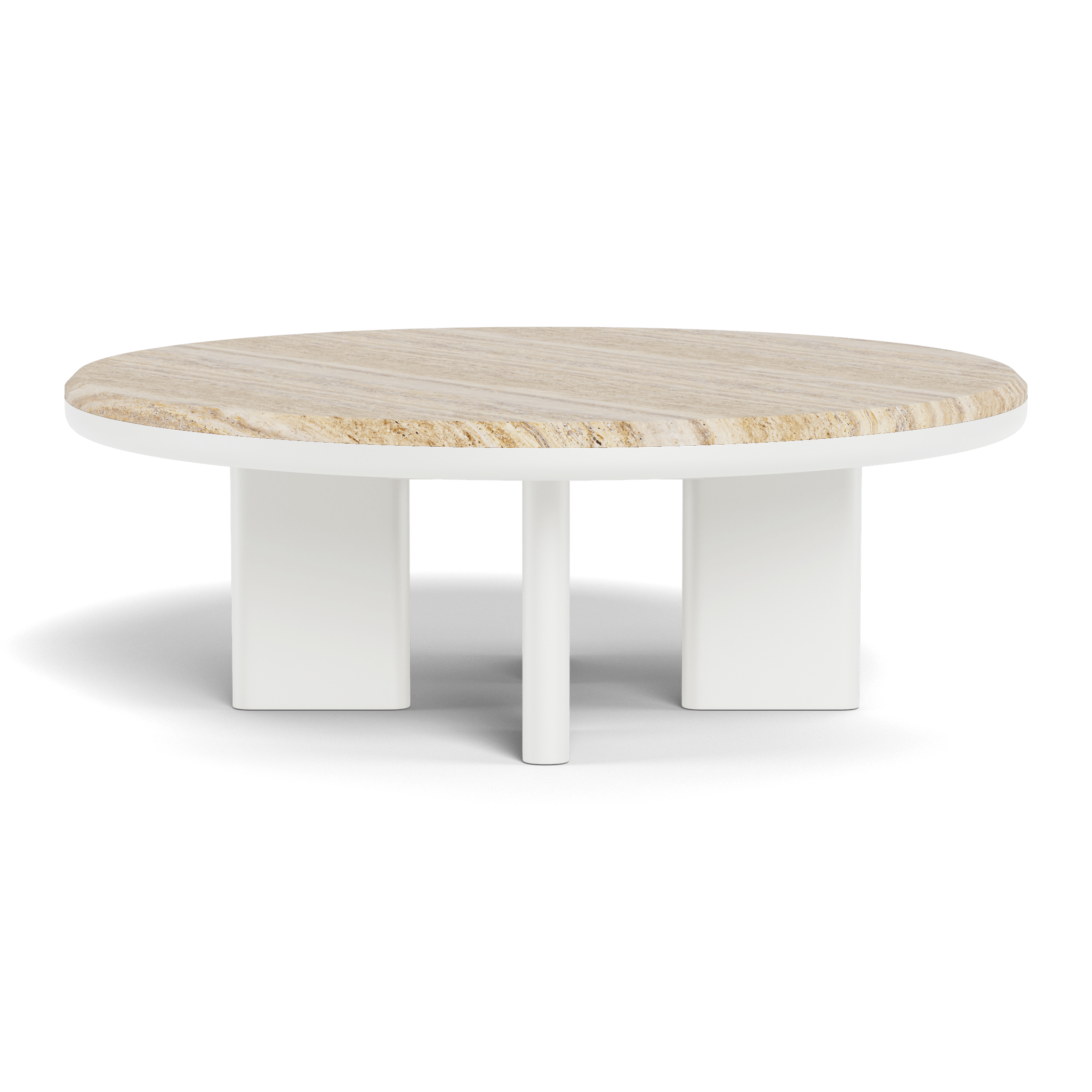 Modern Aluminum Round Coffee Table - Lightweight & Durable Indoor/Outdoor Use - Perfect for Living Room, Patio, or Poolside Decor