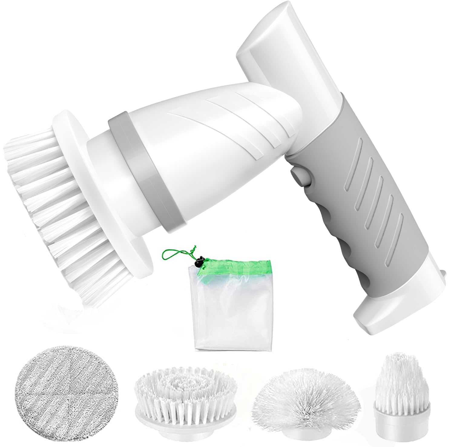 **SZFIXEZ Cordless Electric Spin Scrubber - 4 Replaceable Brush Heads for Bathroom, Kitchen, Tile, Bathtub & Toilet Cleaning | Powerful Shower, Stove & Window Scrubber for Deep Cleaning**    *(Perfect for Sparkling Bathrooms, Stainless Kitchens & Spotless Windows – Effortless Cleaning in Minutes!)*