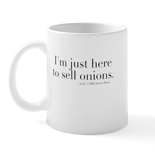 White - Just Here To Sell Onions Klava Mug