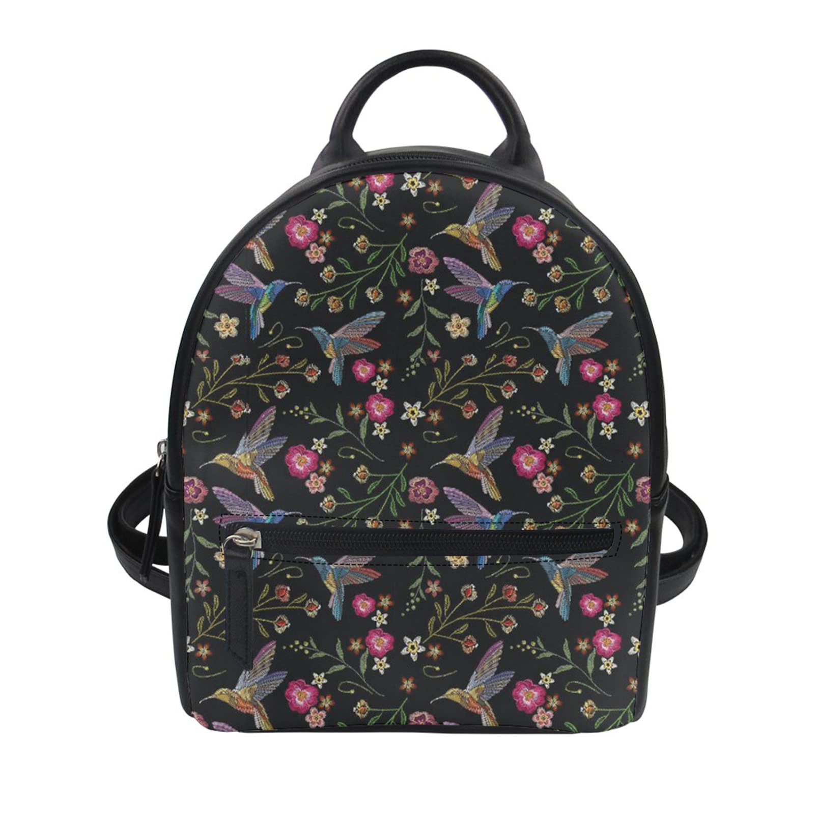 Forchrinse Hummingbird Floral Backpack for Girls - Lightweight Mini Backpack for School, Travel, Shopping & Day Trips - Cute Kids Purse for Everyday Use