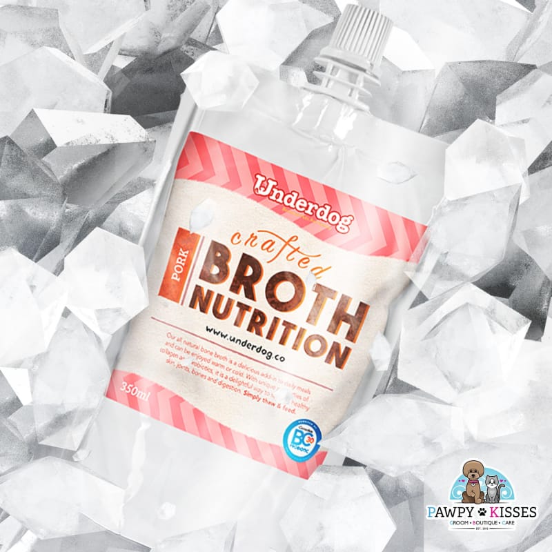 Premium Underdog Frozen Pork Bone Broth for Dogs - 350ml | Nutrient-Rich Liquid Supplement for Joint Health & Digestion | Perfect for Senior Dogs, Post-Surgery Recovery & Picky Eaters