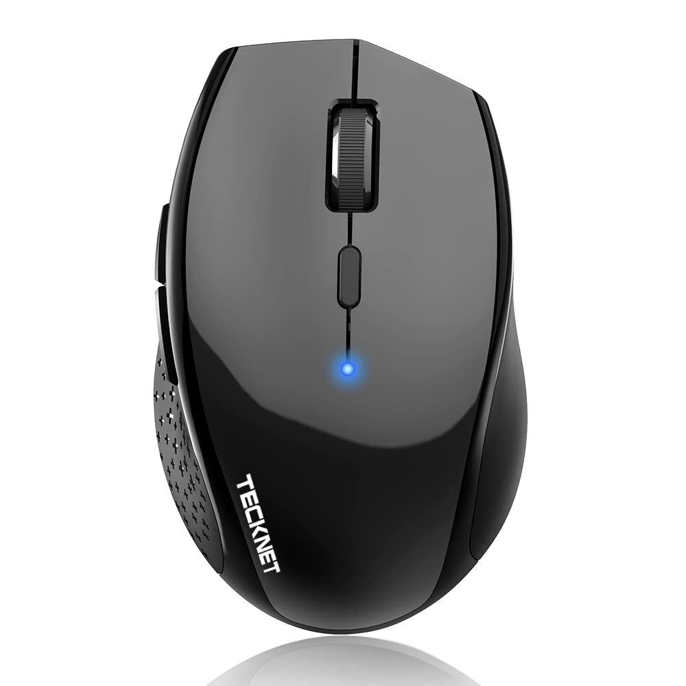 TECKNET Bluetooth Wireless Mouse - 4800 DPI, 6 Adjustable DPI Settings, 6 Buttons, 2-Year Battery Life - Compatible with Laptop, Windows PC, Mac - Perfect for Office Work, Gaming, and Travel Use