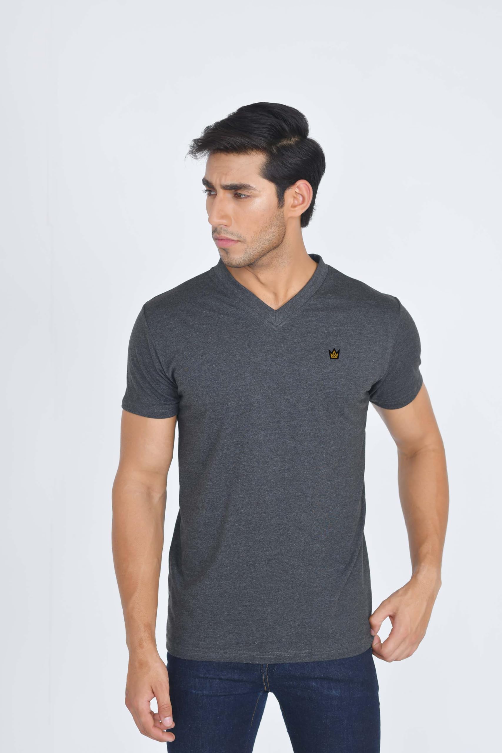 JRC Just Royal Clothing Pack of 4 Men's Short Sleeve V-Neck T-Shirts - Soft Cotton Casual Tees for Everyday Wear | Gym, Lounge, Streetwear