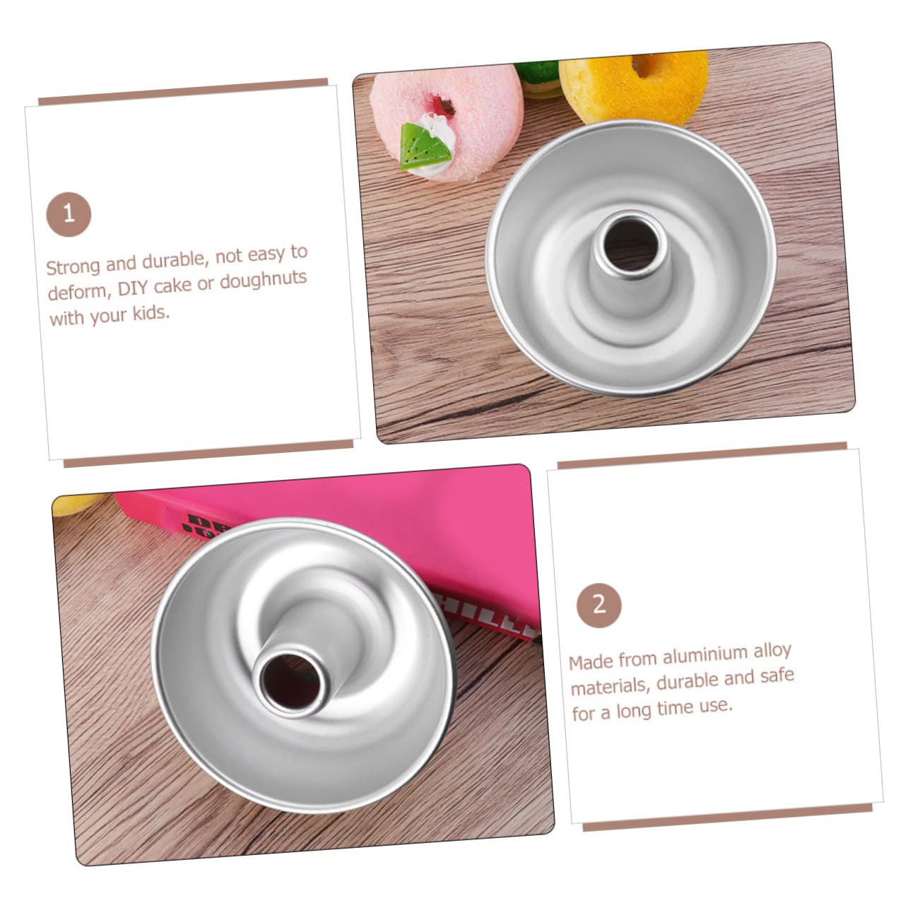 8 Inch Stainless Steel Donut Mold Pan - Reusable Baking Cups for DIY Cakes, Doughnuts & Desserts | Round Aluminum Alloy Cake Pan for Home Baking, Parties & Strawberry Treats