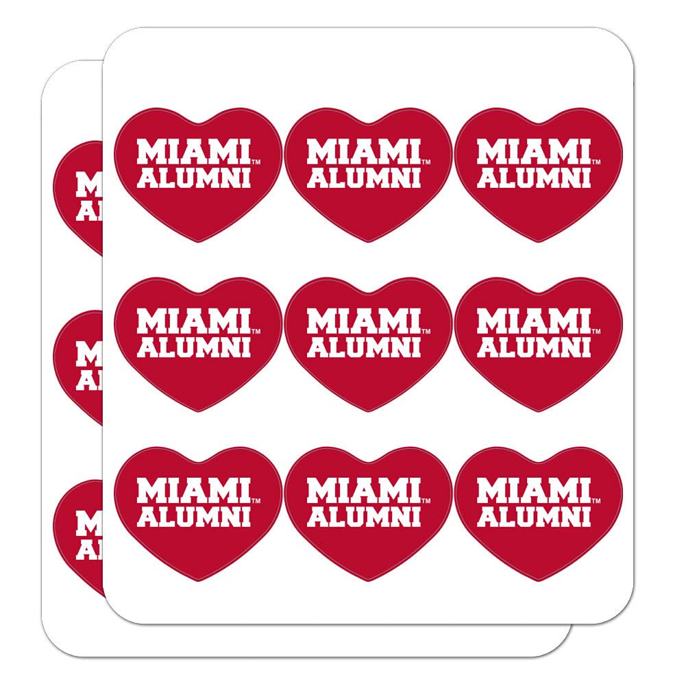 Miami University Redhawks Alumni Heart Shaped Planner Stickers - DIY Scrapbook, Calendar & Craft Decoration for School Spirit, Memory Books & Gift Giving