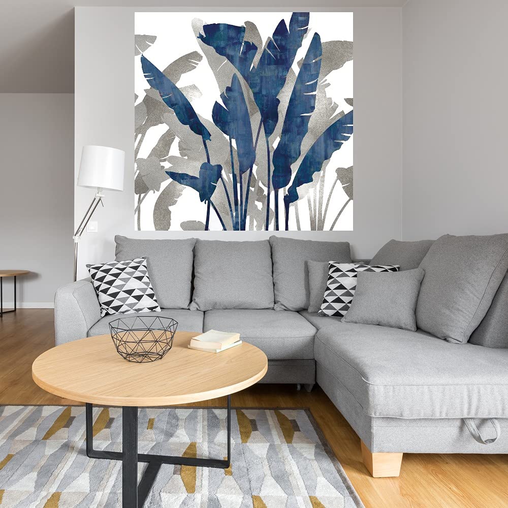 Tropical Melody Fine Art Canvas Wall Decor by Tania Bello - 37x37 Inch Ready to Hang Painting for Living Room, Bedroom, Office & More - Beach House Decor, Boho Wall Art, Coastal Home Accent
