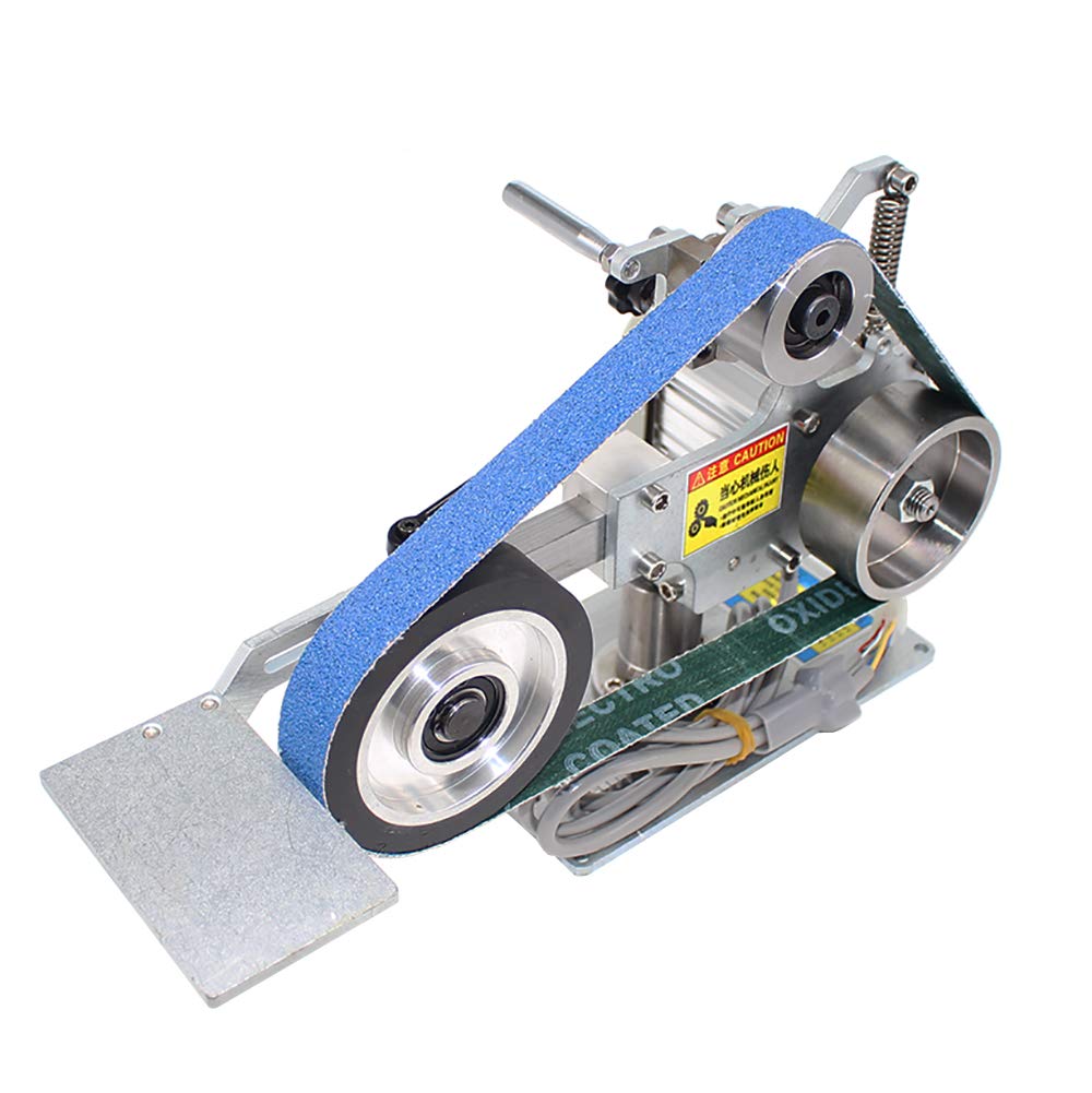 762X25MM Brushless Motor Belt Sander Polisher - 110V Grinding & Sharpening Machine with Fixed Angle Open V Clamp | Perfect for Woodworking, Metal Polishing & DIY Projects
