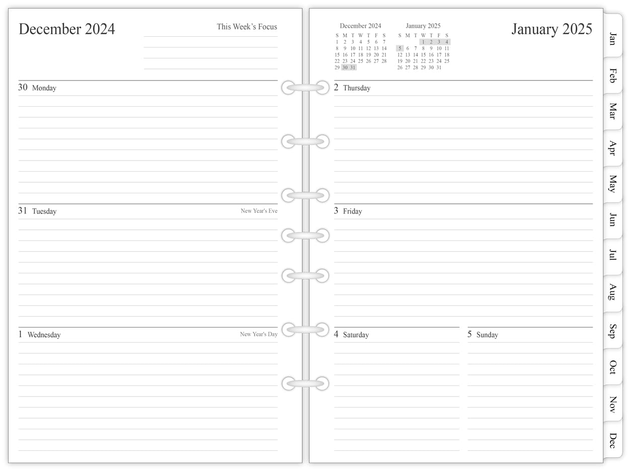 Newestor 2025 Weekly & Monthly Planner Refill - 5.5