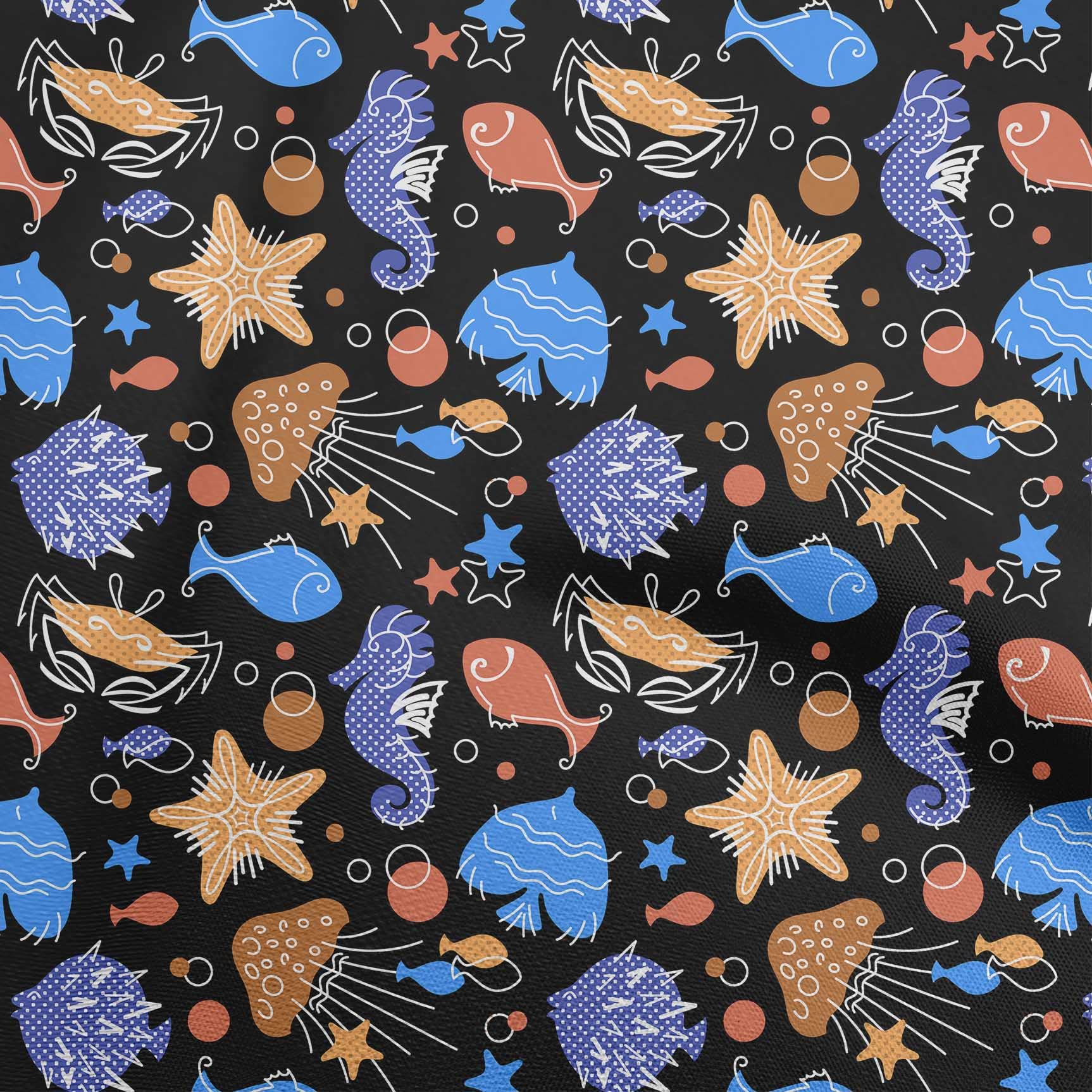 oneOone Rayon Black Fabric for Beachwear - 56 Inch Wide Printed DIY Sewing Material by The Yard | Perfect for Summer Dresses, Swim Cover-Ups & Boho Clothing Projects