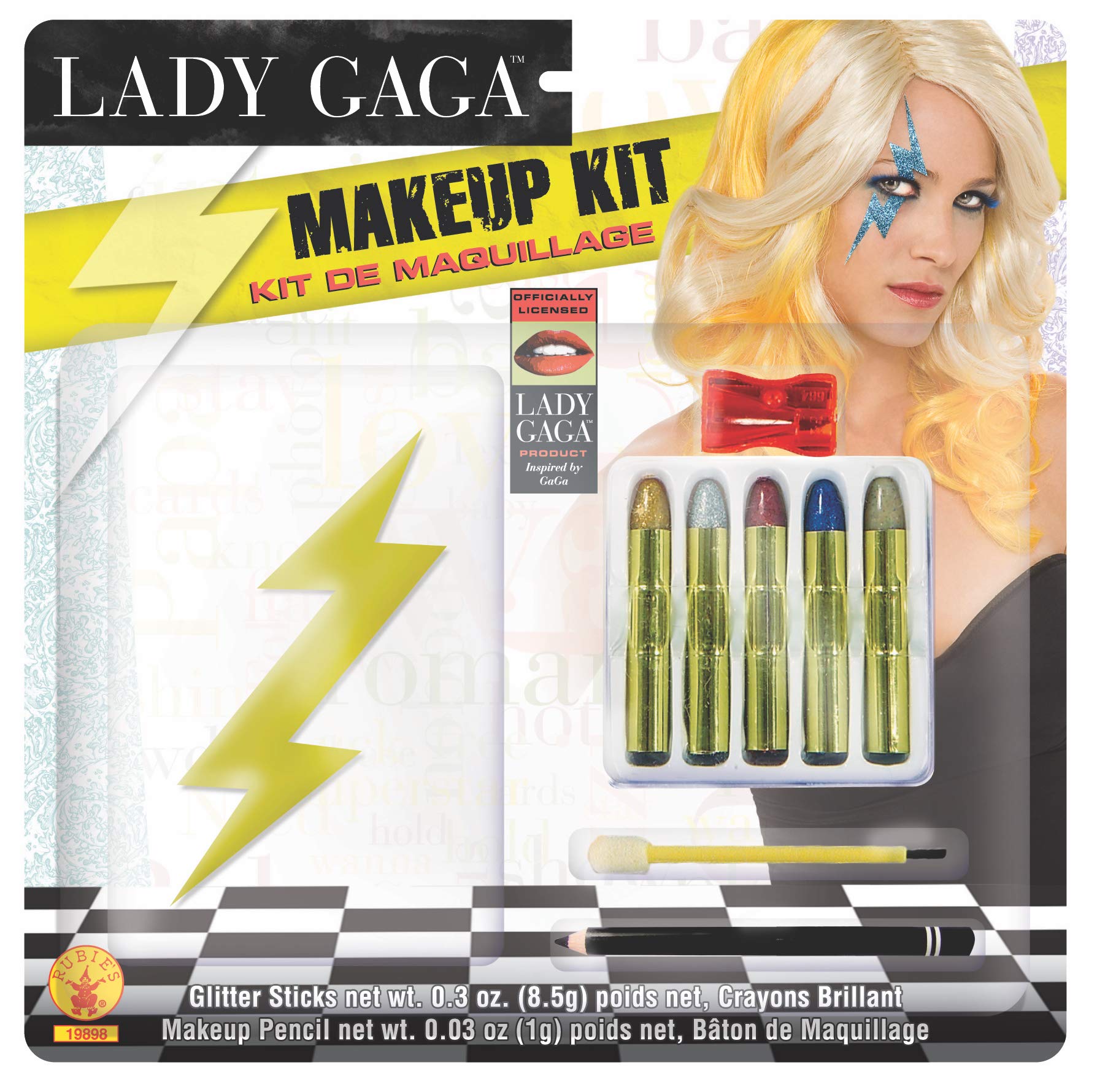 Lady Gaga Lightning Bolt Makeup Kit - Glamorous Stage & Halloween Cosmetics Set for Performances, Parties & Themed Events