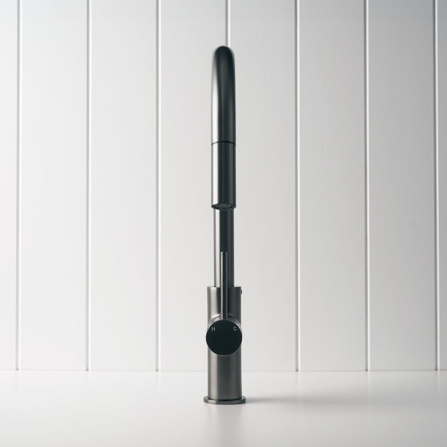 Premium Pullout Kitchen Faucet in Gunmetal Finish - Ideal for Modern Kitchens, Dishwashing & Food Prep