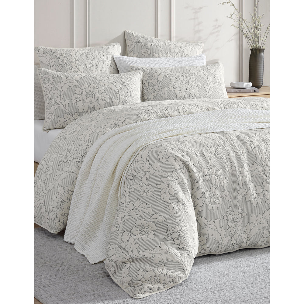 Premium Fleur Ink Quilt Cover Set Queen Size - Soft Floral Printed Bedding Set with Pillowcases, Breathable & Wrinkle-Resistant - Perfect for Master Bedroom, Guest Room & Cozy Home Decor