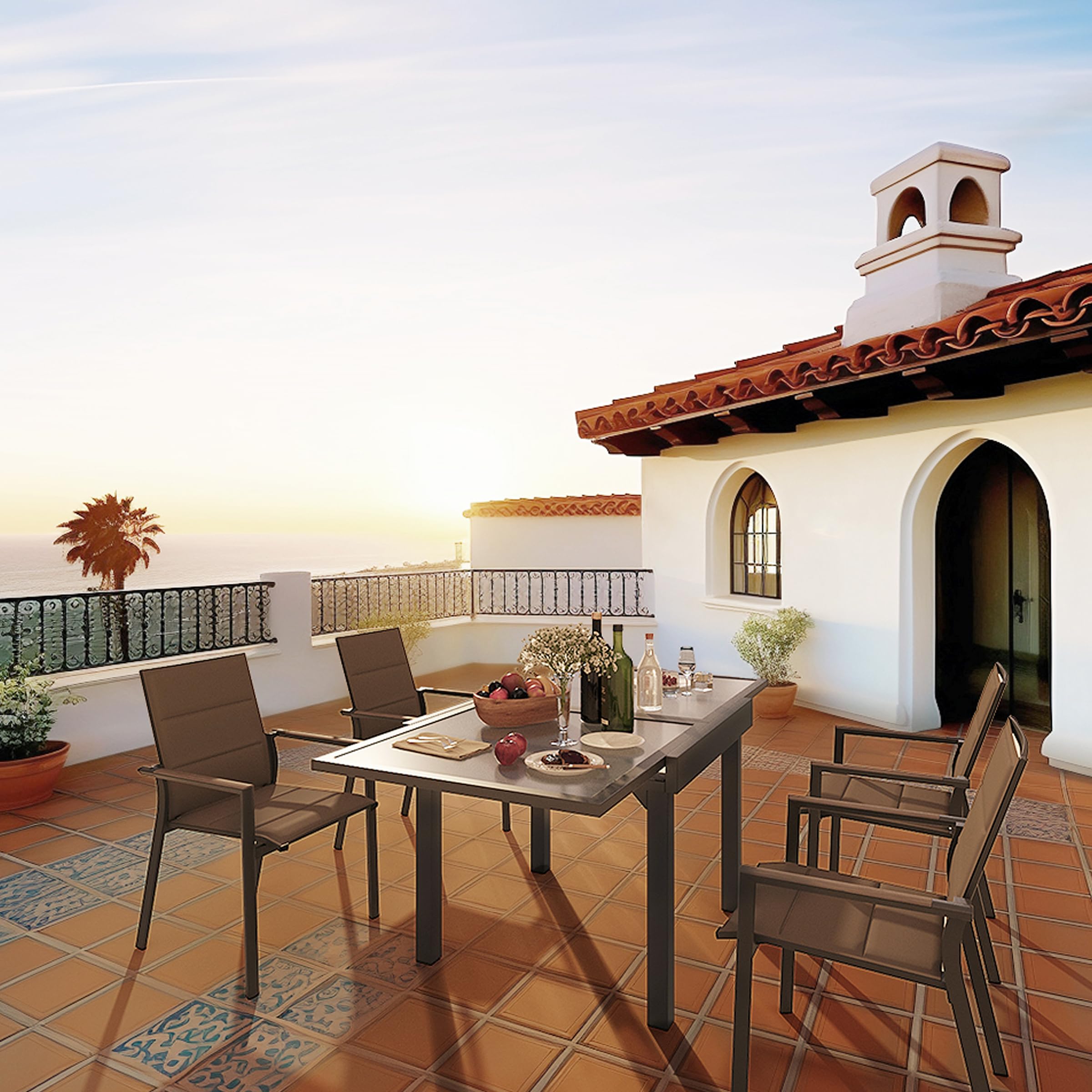 Expandable Aluminum Outdoor Dining Table 35