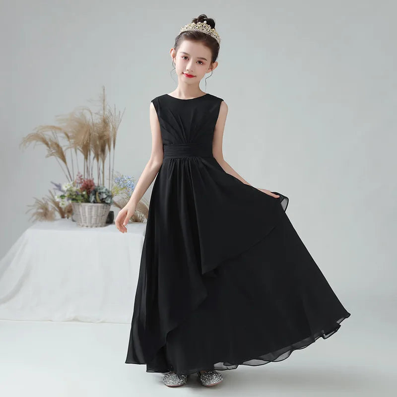 Elegant Long Princess Formal Gown for Girls - Junior Flower Dress for Evening Party, Concert, or Special Occasions - Perfect for Prom, Pageants, and Formal Events