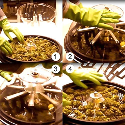 iPower 16-Inch Bud Leaf Bowl Trimmer with Upgraded Gears - Twisted Spin Cut for Plants & Flowers - Includes 2ft 6-Layer Hanging Herb Drying Rack & 6.5
