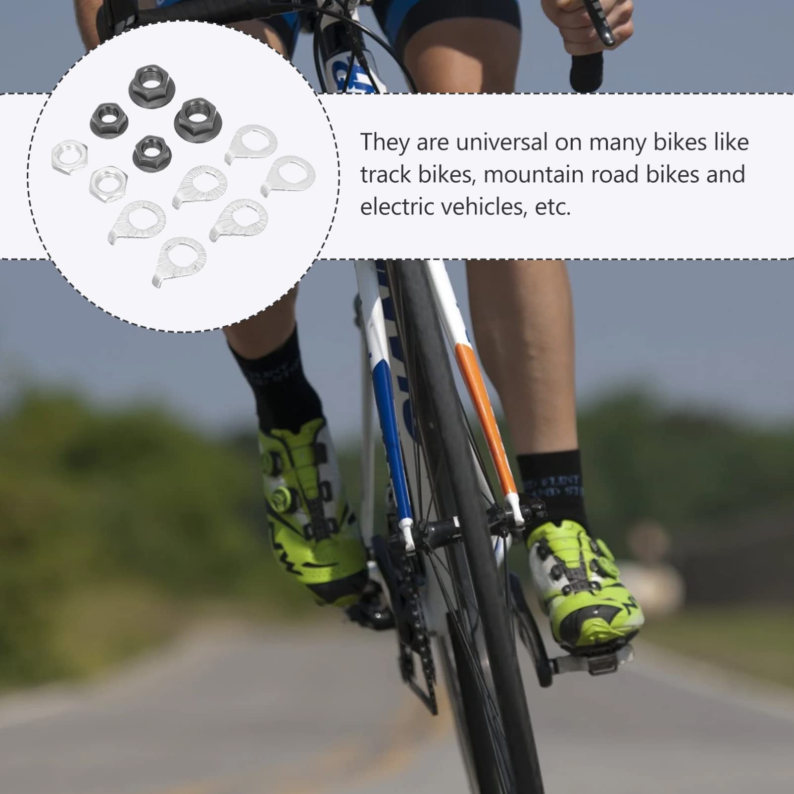 INOOMP Quick Release Bicycle Skewer Nut Set - Durable Steel Axle Nut for Motorized Bikes, Scooters & Electric Bikes - Perfect for Bike Maintenance, Hub Replacement & Hanger Hook Installation