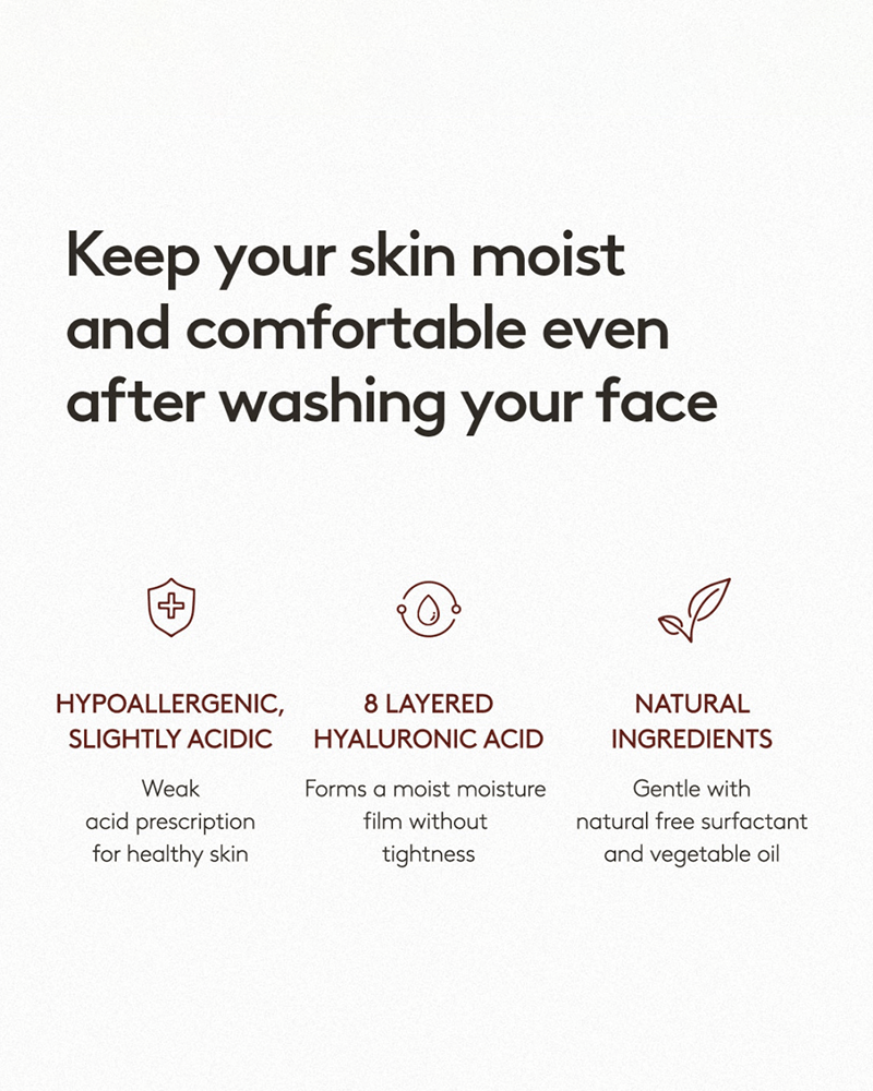 HYGGEE pH Balancing Hyaluronic Acid Gel Cleanser - Gentle Face Wash for Dry & Sensitive Skin - Hydrating & Soothing Daily Skincare Routine