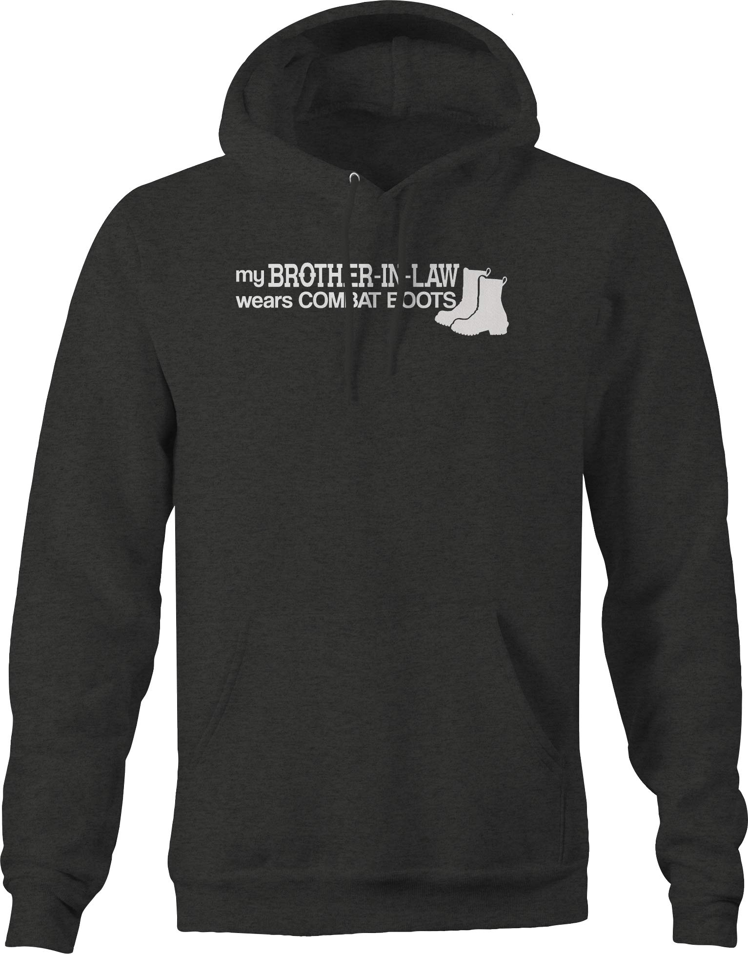 Military Inspired Family Hoodie for Men - Dark Grey Combat Boot Print Sweatshirt | Army Troops Apparel | Casual Wear & Gifts for Veterans