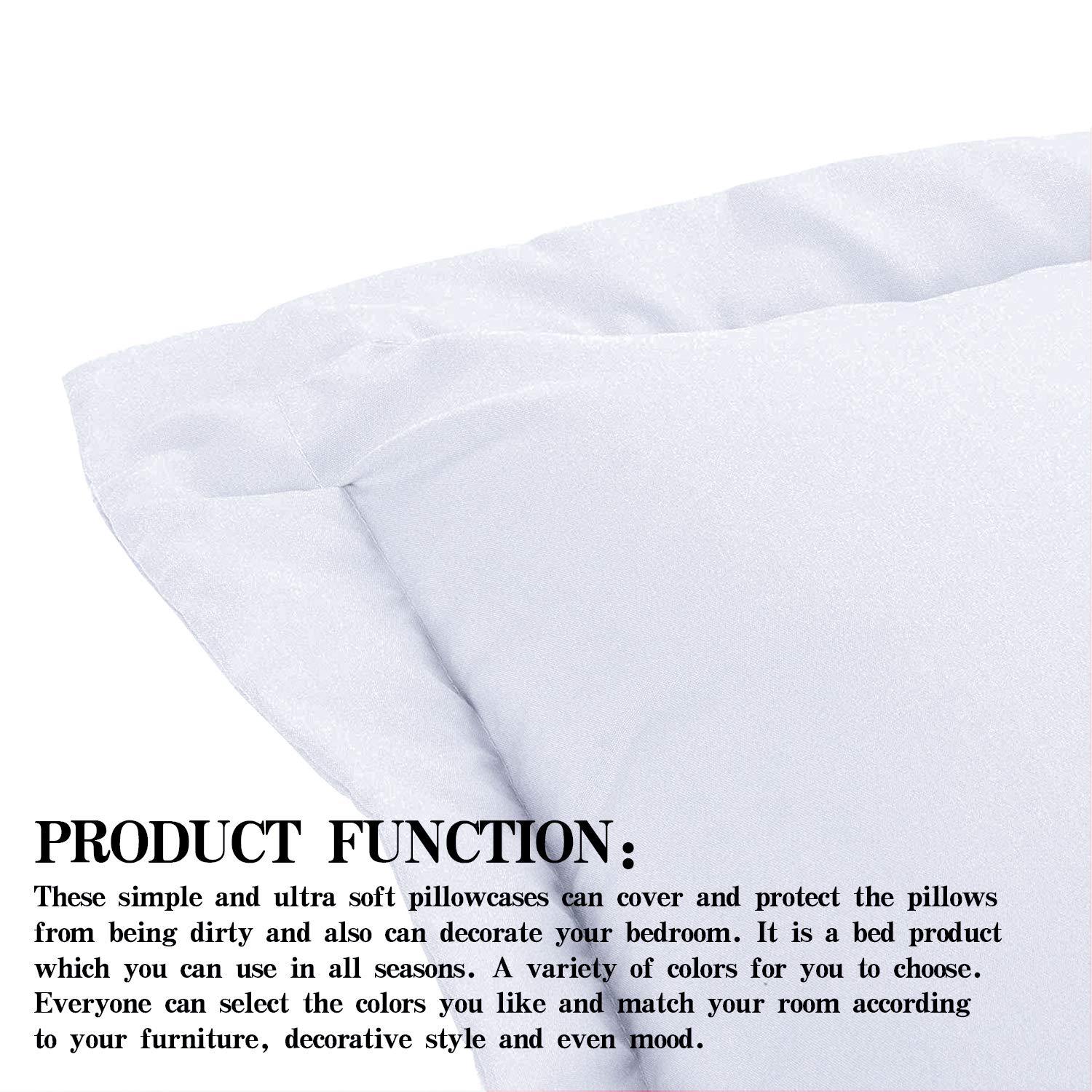 NTBAY Queen Size White Microfiber Pillowcases & Pillow Shams Set - 20 x 30 Inches - Ultra Soft Bedding for Side Sleepers & Hotel Luxury Feel
