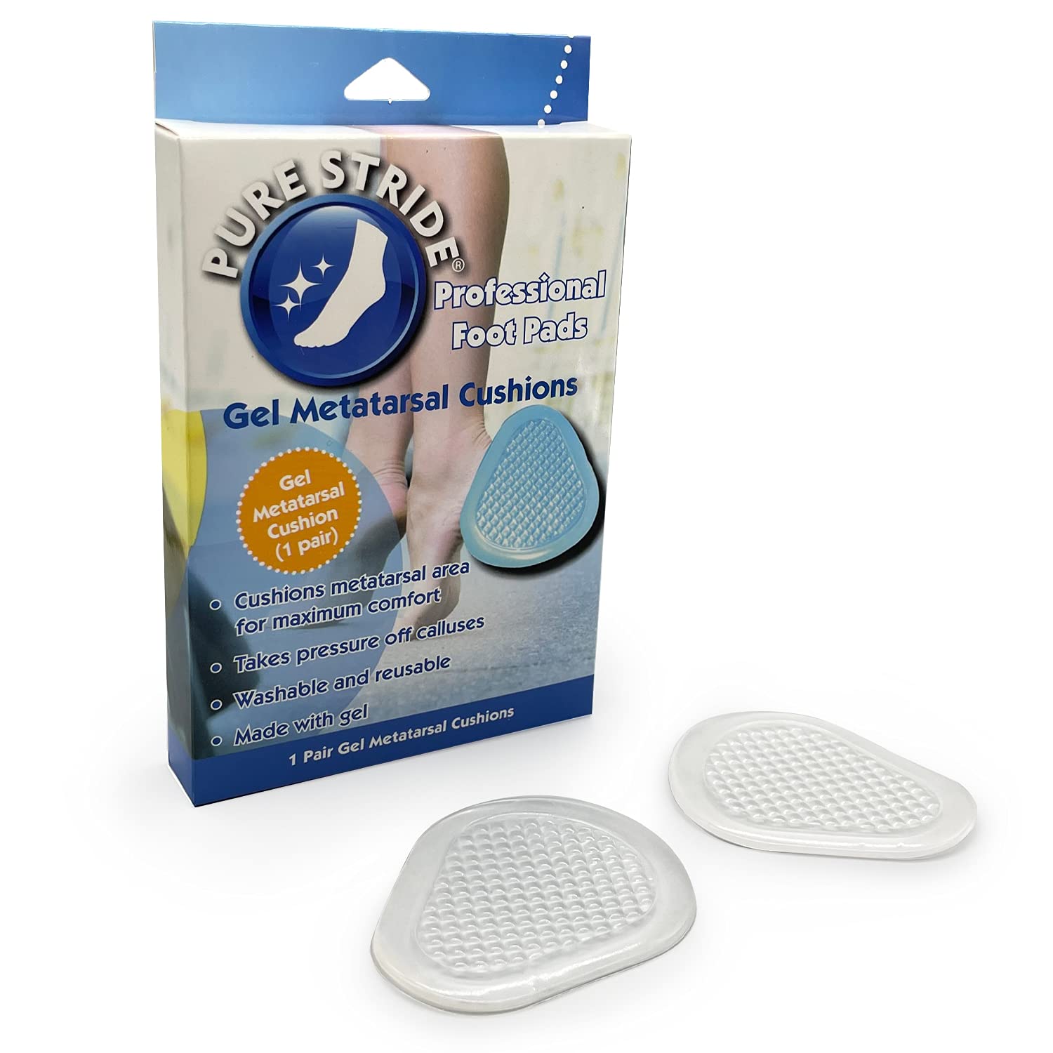 Pure Stride Professional Full Length Orthotic Insoles for Men & Women (Men's 11-11.5/Women's 13-13.5) with Gel Metatarsal Cushions - Foot Pain Relief for Plantar Fasciitis, Arch Support & Comfort - Perfect for Running, Walking & Standing All Day