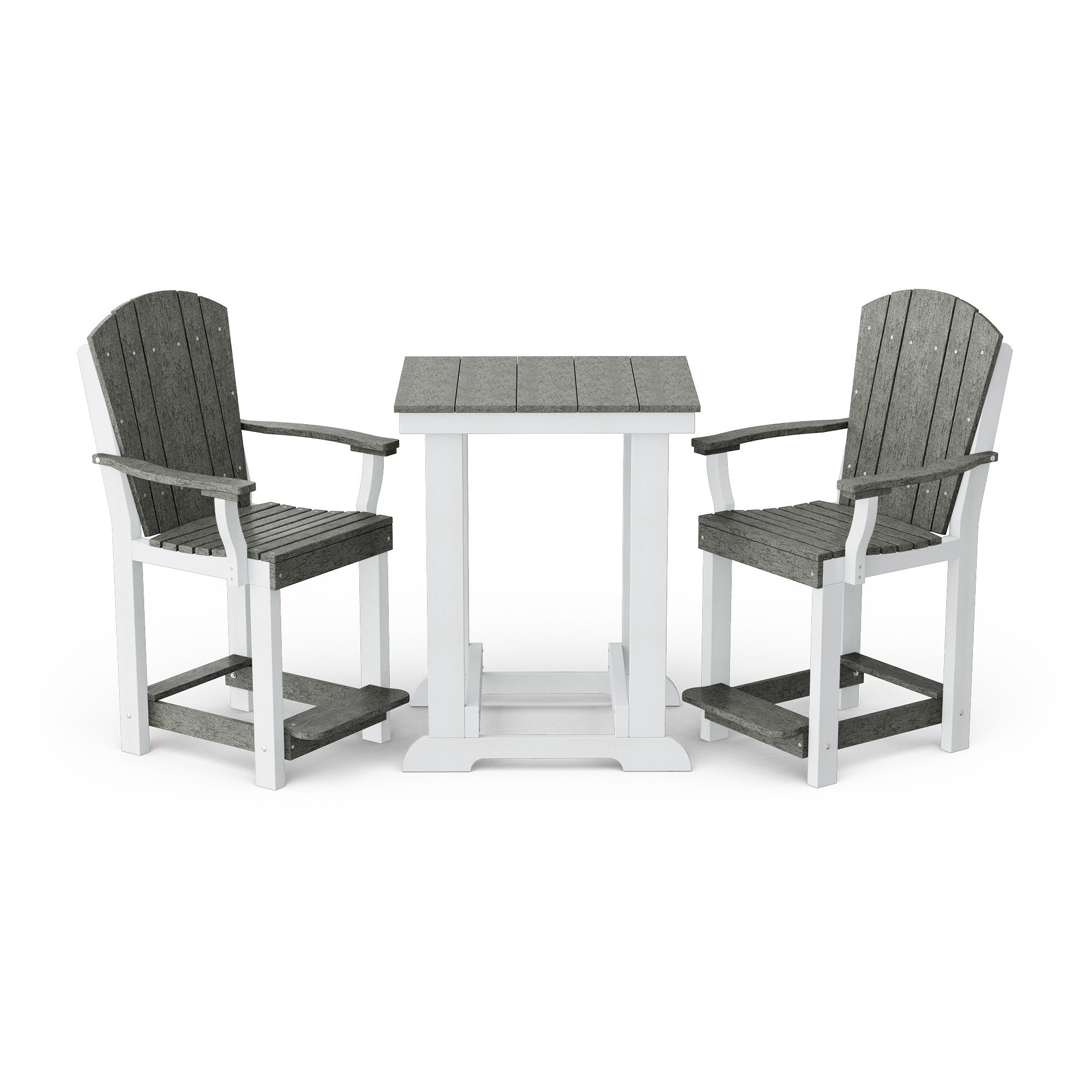 Heritage 3-Piece Patio Counter Height Bar Set - Outdoor Bistro Table & Stools for Backyard, Deck, Garden, Poolside Dining & Entertaining