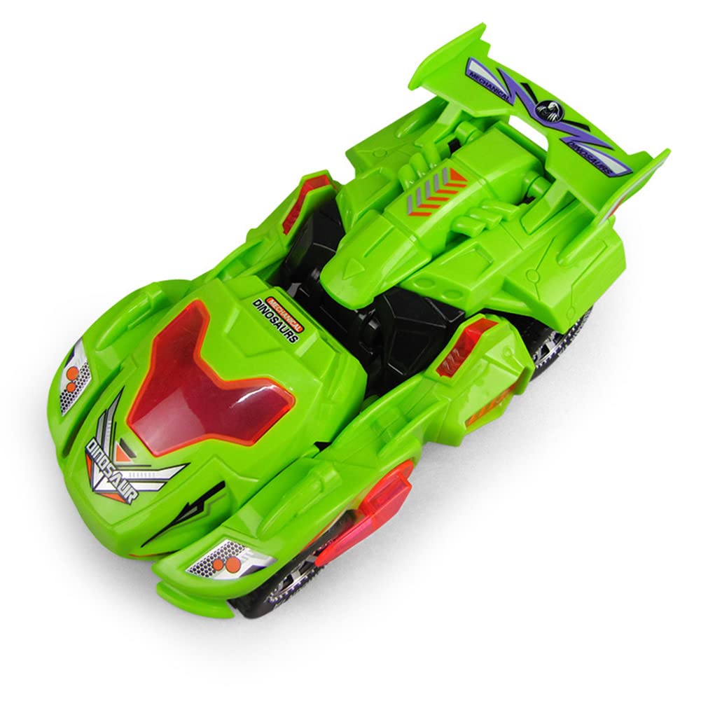 Dinosaur LED Car Toy for Kids - Flashing Lights & Music, Interactive Play Vehicle for Christmas, Halloween, Birthday Gifts - Green (Perfect for Bedroom Decor & Night Light)