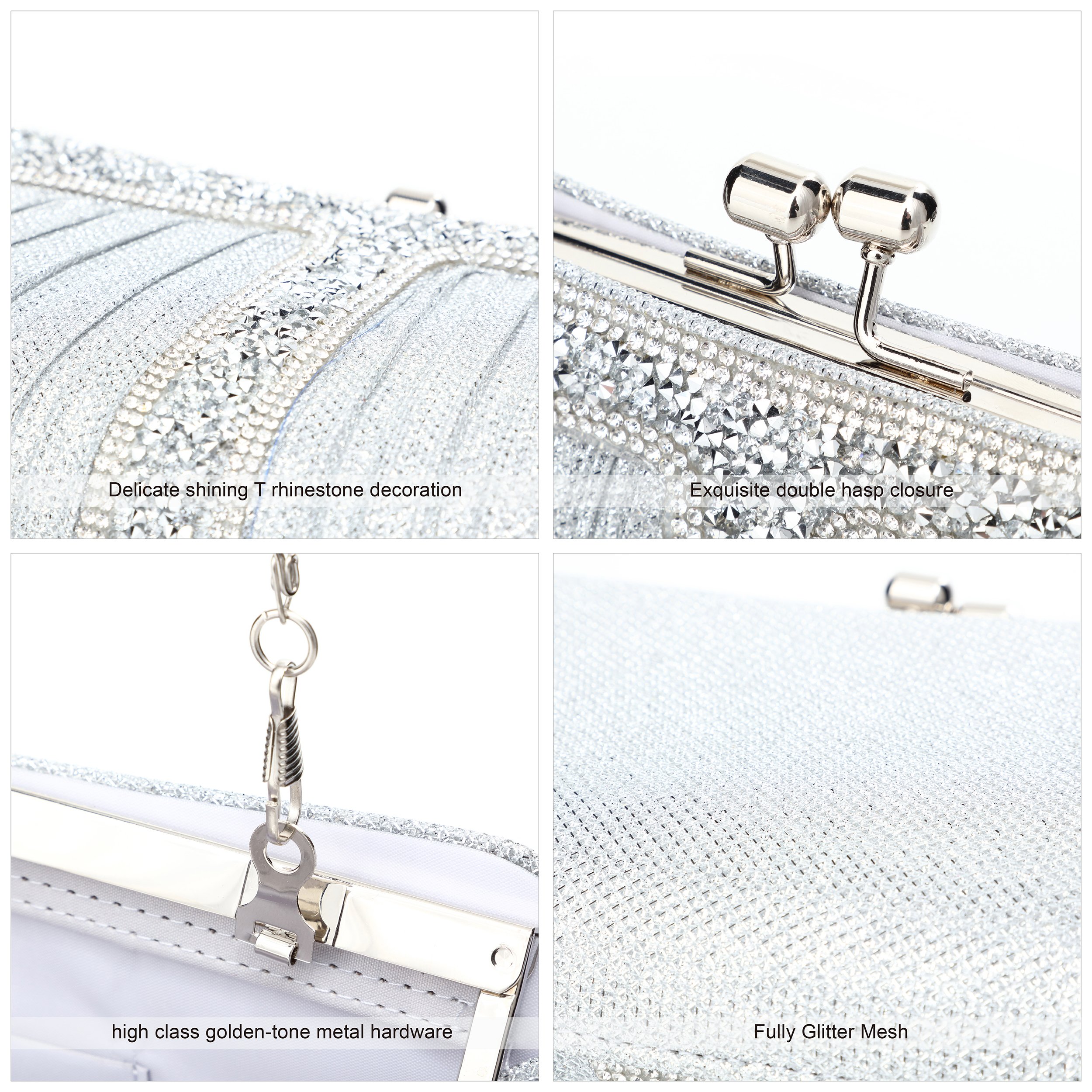 Sparkling Rhinestone Clutch Purse for Women - Elegant Evening Bag for Weddings, Prom, Parties & Formal Events - Perfect as Bridal Purse or Money Holder