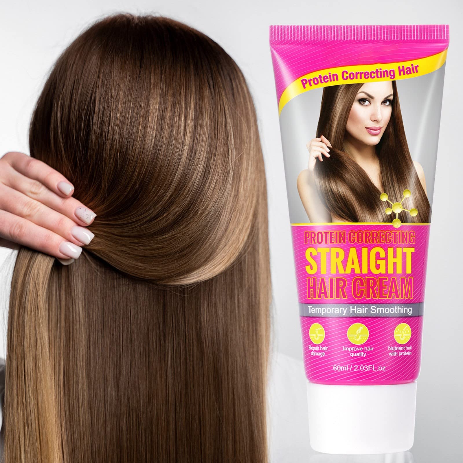 K18 Protein Hair Straightening Treatment - Professional Gloss & Smoothing for Curly Hair - Salon-Quality At-Home Hair Care for Frizz Control & Shine Enhancement (Perfect for Damaged, Dry, or Unruly Hair)