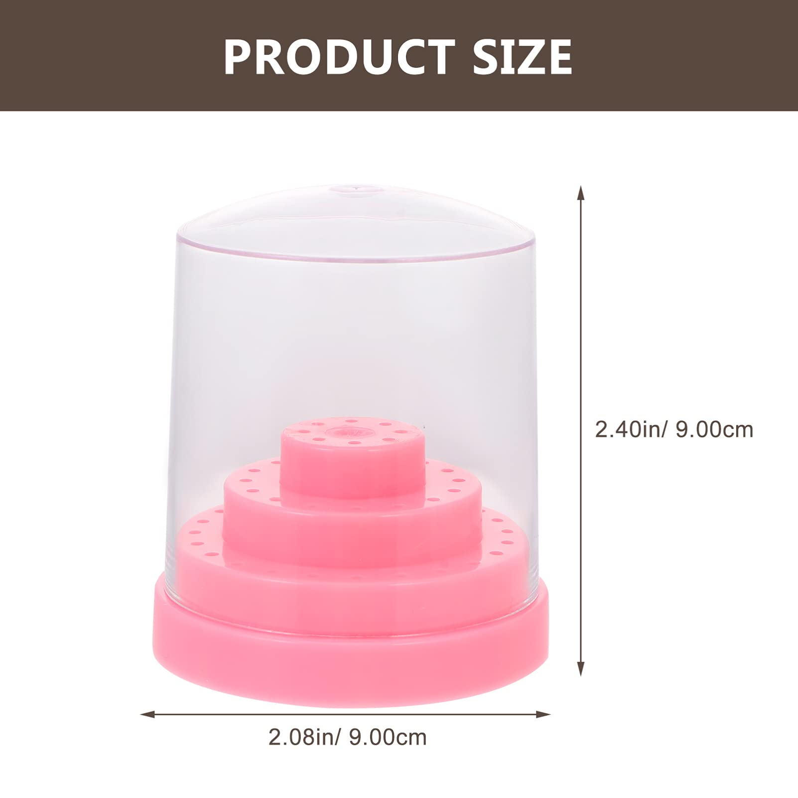 Minkissy 2pc Nail Drill Bits Storage Box for Acrylic Nails & Gel Polish