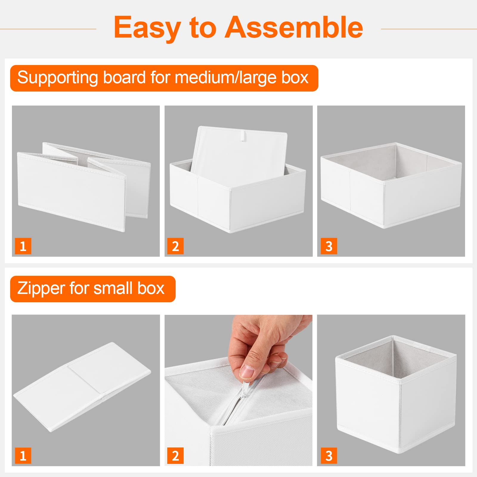 12-Pack Stero Drawer Organizers for Clothes - Foldable Fabric Storage Bins for Dresser, Closet & Underwear Organization - Perfect for Socks, Bras & Clothing Storage (White) - Ideal for Bedroom, Dorm & Travel Use