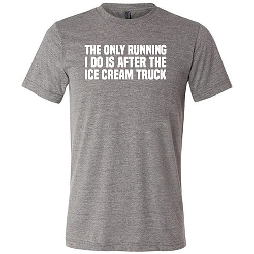 Funny Ice Cream Truck Running T-Shirt - Unisex Graphic Tee for Summer Jokes & Casual Wear
