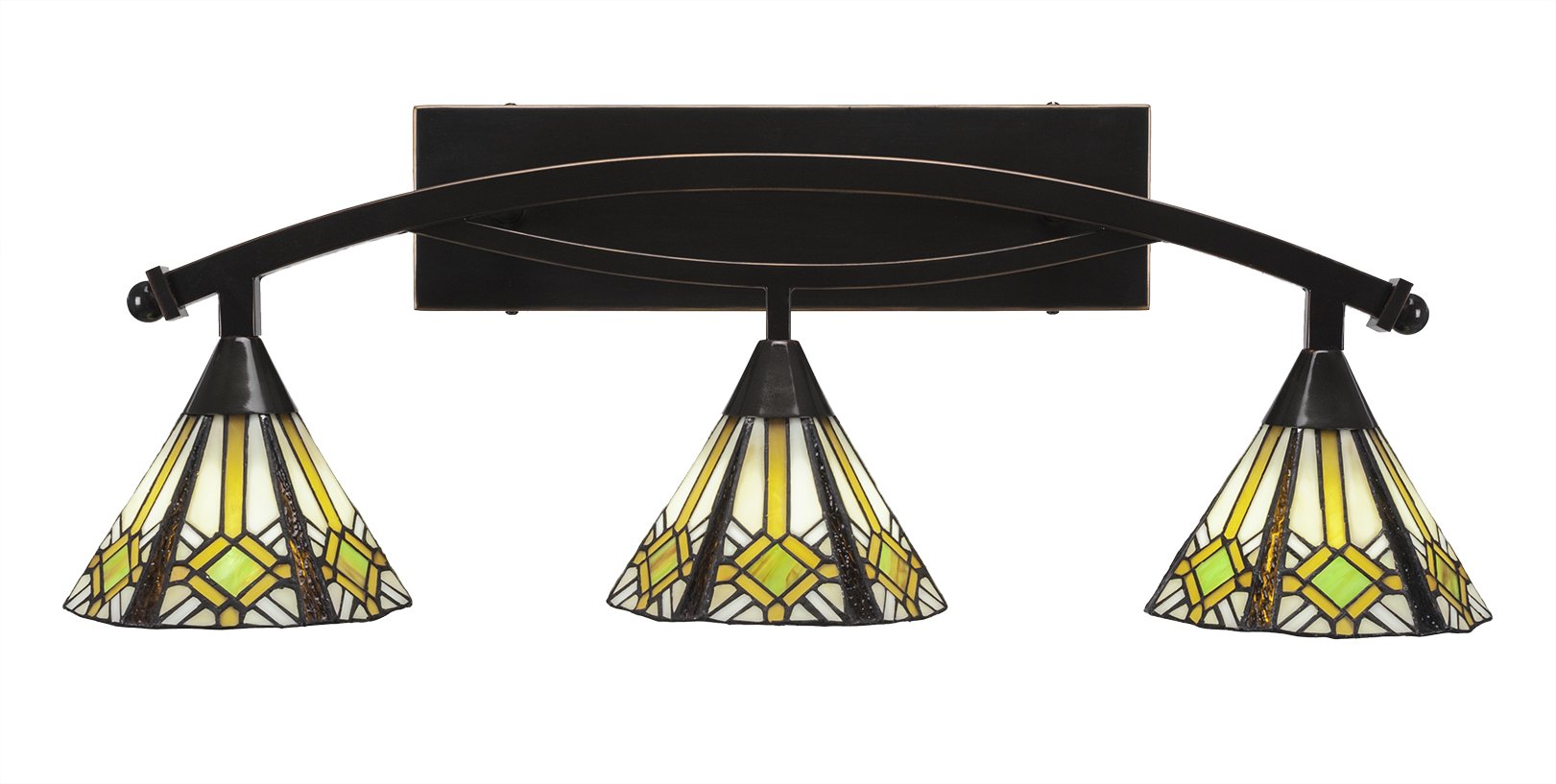 Toltec Lighting 3-Light Bathroom Vanity Bar with 7