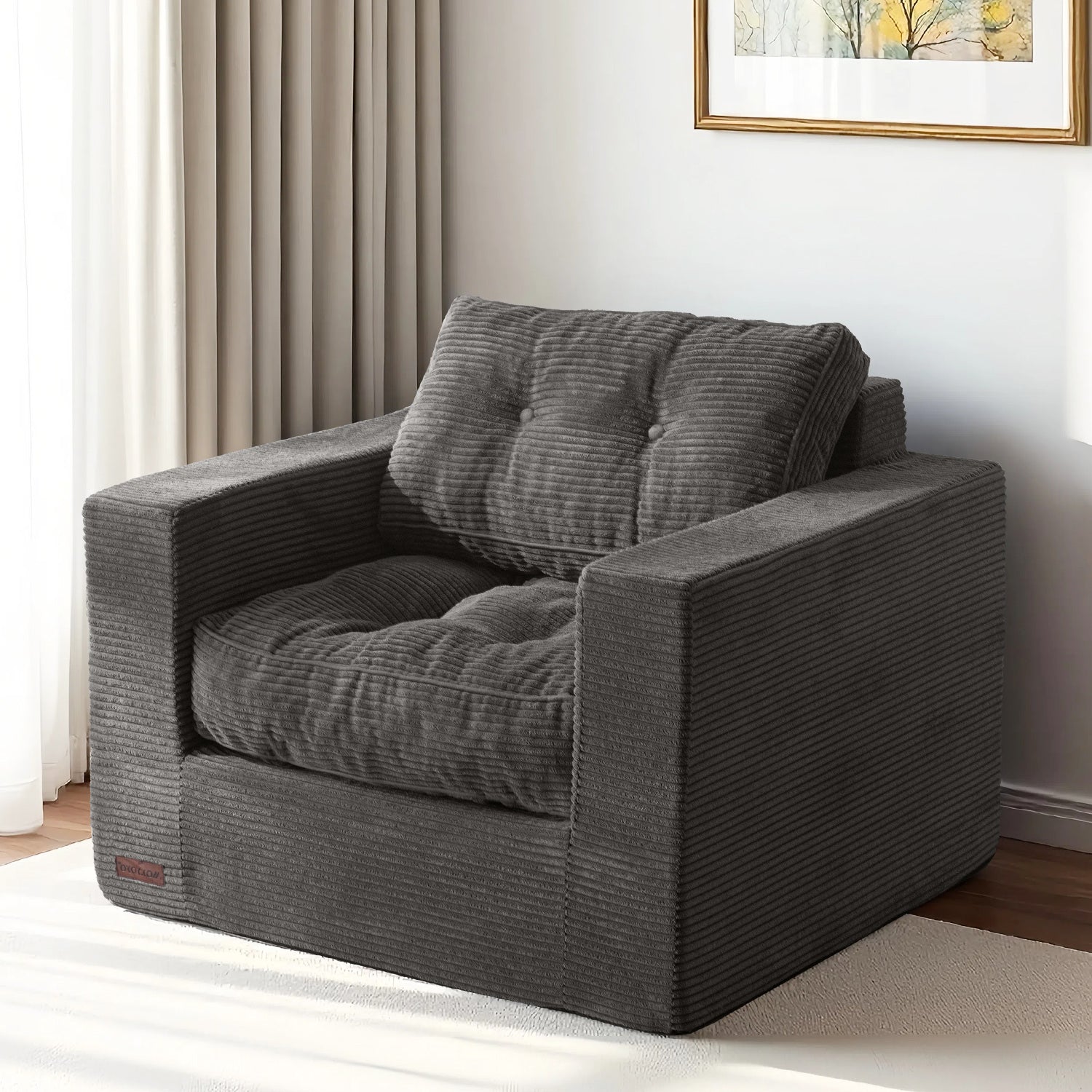 MAXYOYO Large Bean Bag Chair - Dark Grey Oversized Bean Bag Couch for Adults, Kids Bedroom & Living Room Furniture | Perfect for Lounging, Gaming, Movie Nights & Relaxation