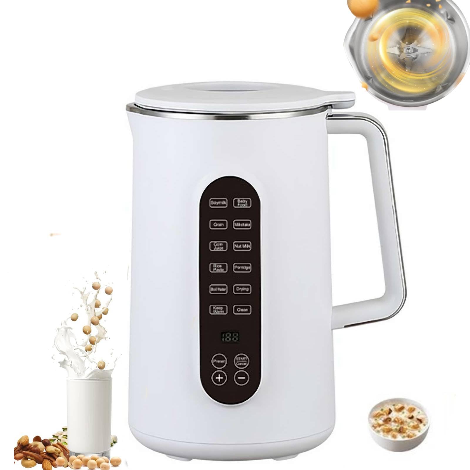 40oz Automatic Nut Milk Maker Machine - 8-in-1 Soy Milk Maker for Homemade Almond, Oat, Soy Milk & Juice with Timer, Auto Clean & Keep Warm | Perfect for Vegan, Keto & Healthy Lifestyle