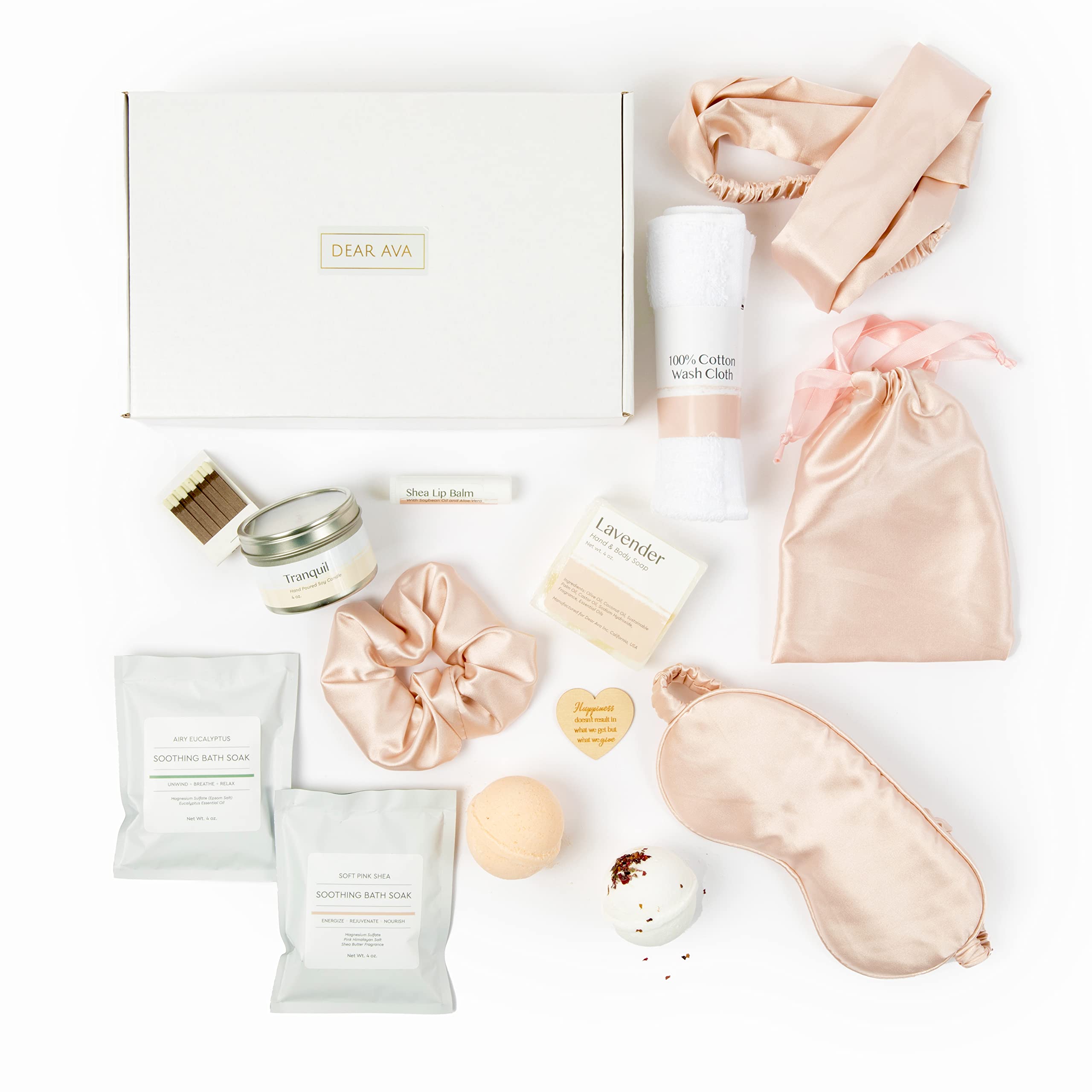 Luxury Spa Gift Box for Women - Relaxing Self-Care Set with Bath Salts, Bath Bombs, Handmade Soap & Satin Sleep Mask | Perfect Birthday, Mother's Day Gift & Home Spa Treatment